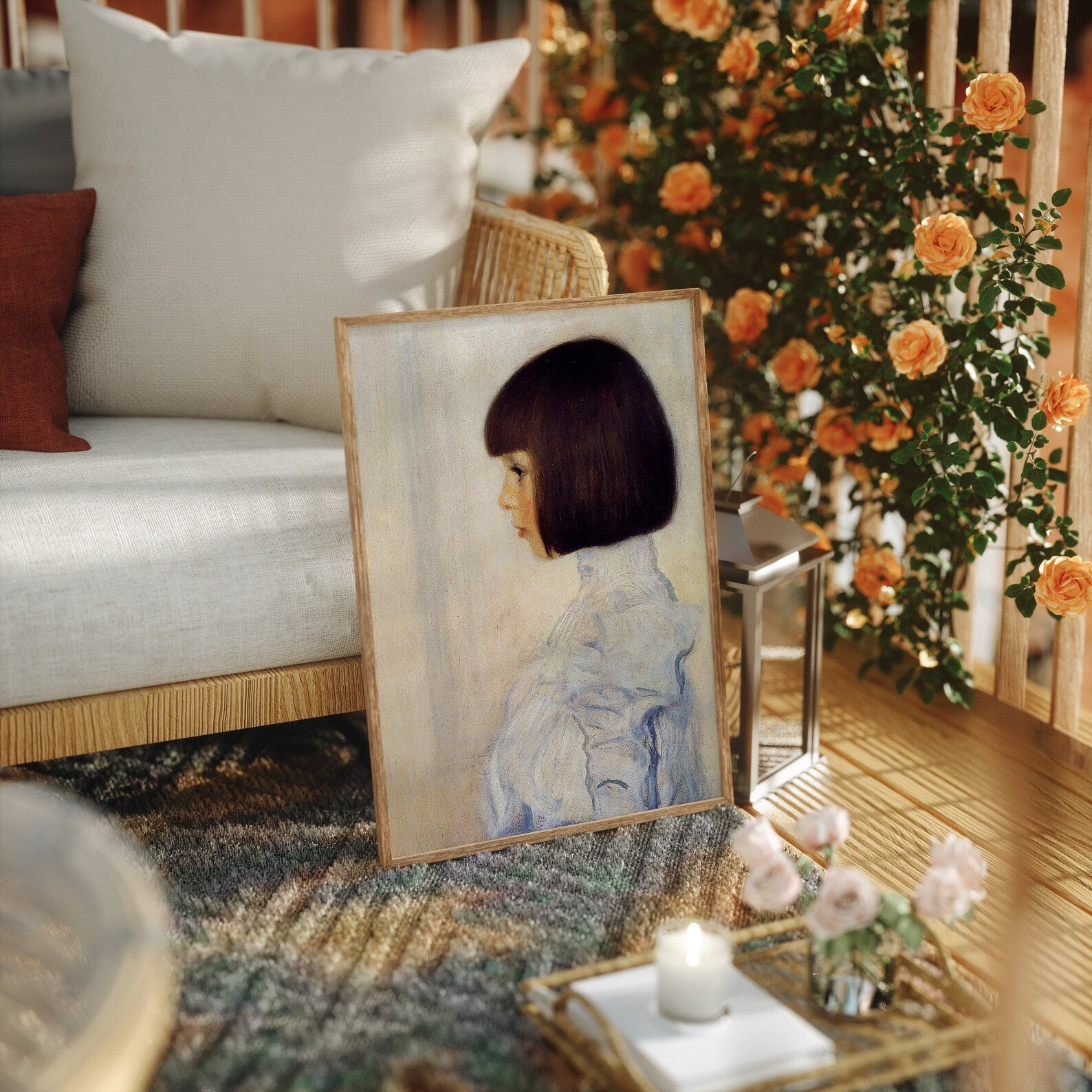 Vertical 5x7 Living Room Frame Mockup With Sunlight