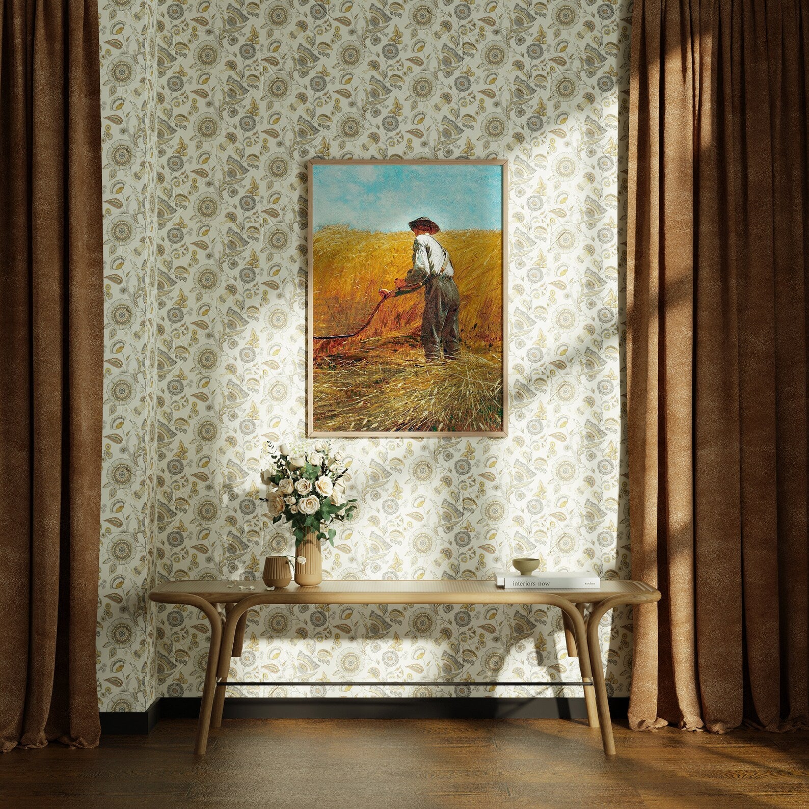 Vertical 5x7 Wall Frame Mockup With Sunlight