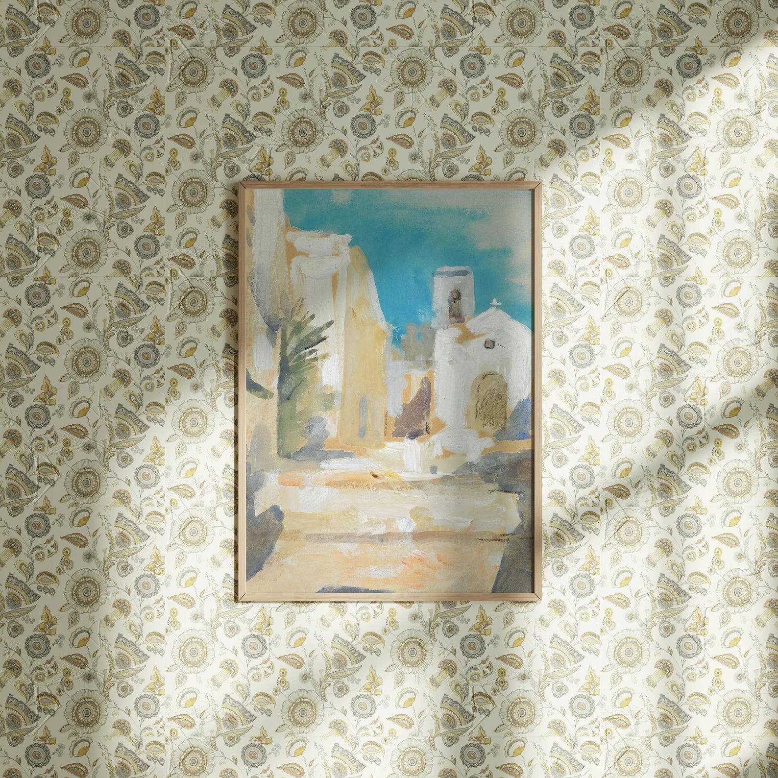 Vertical 5x7 Wall Frame Mockup With Sunlight