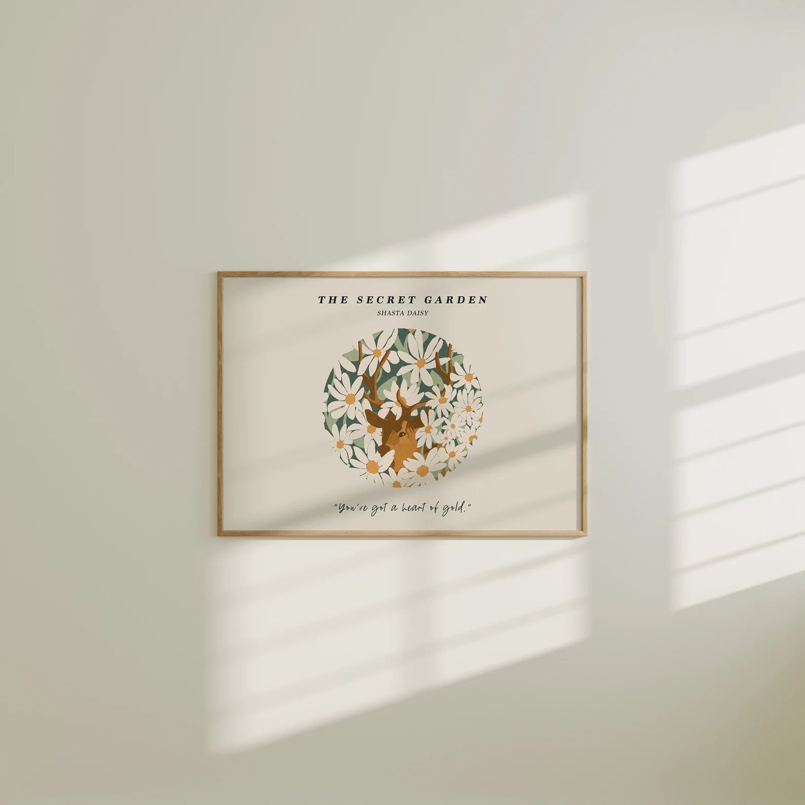 Horizontal 7x5 Wall Frame Mockup With Sunlight