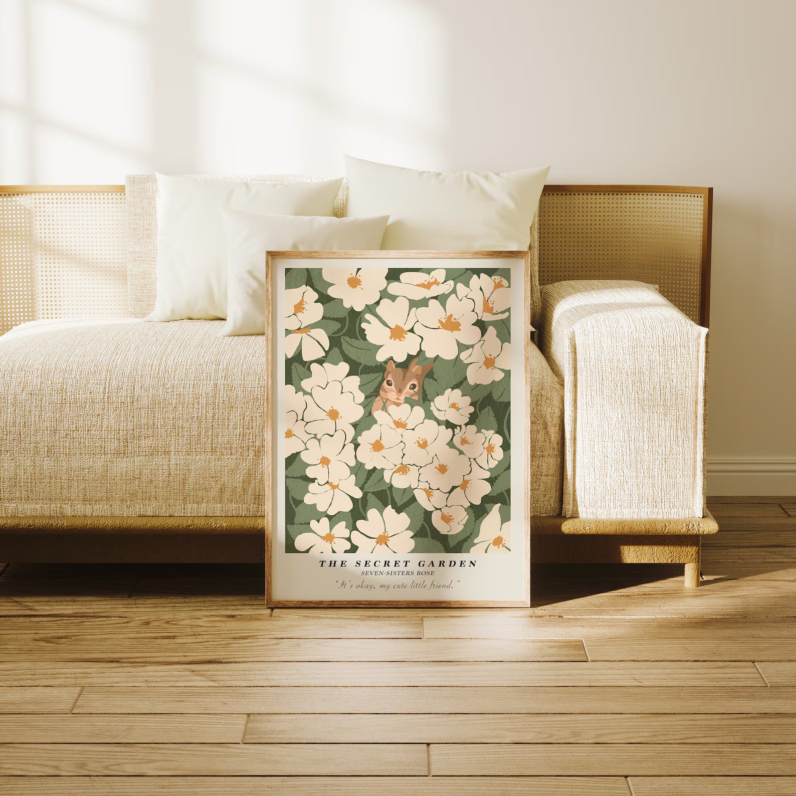 Vertical 5x7 Living Room Frame Mockup With Sunlight