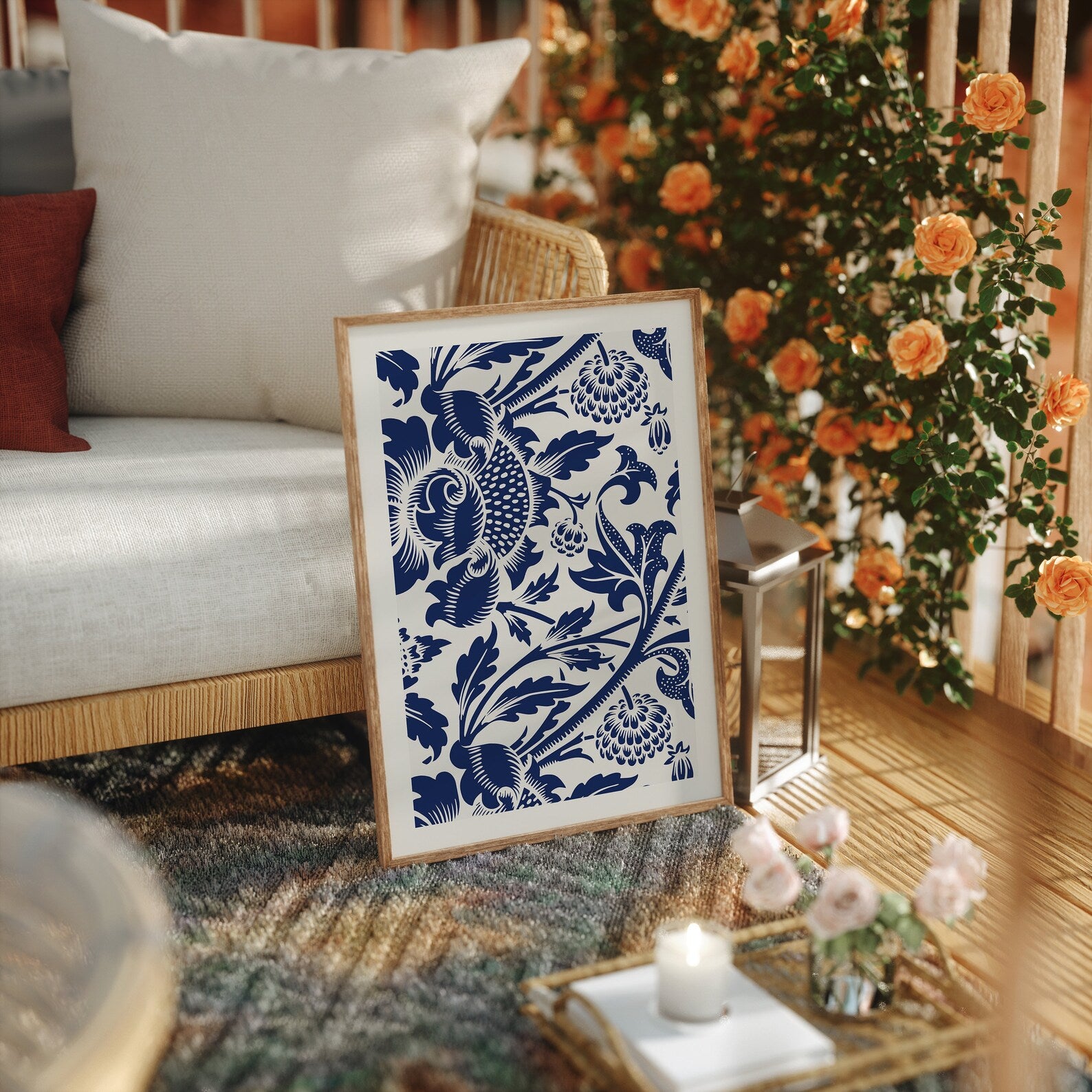 Vertical 5x7 Living Room Frame Mockup With Sunlight