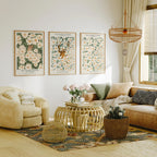 3 Vertical 5x7 Living Room Wall Frames Mockup