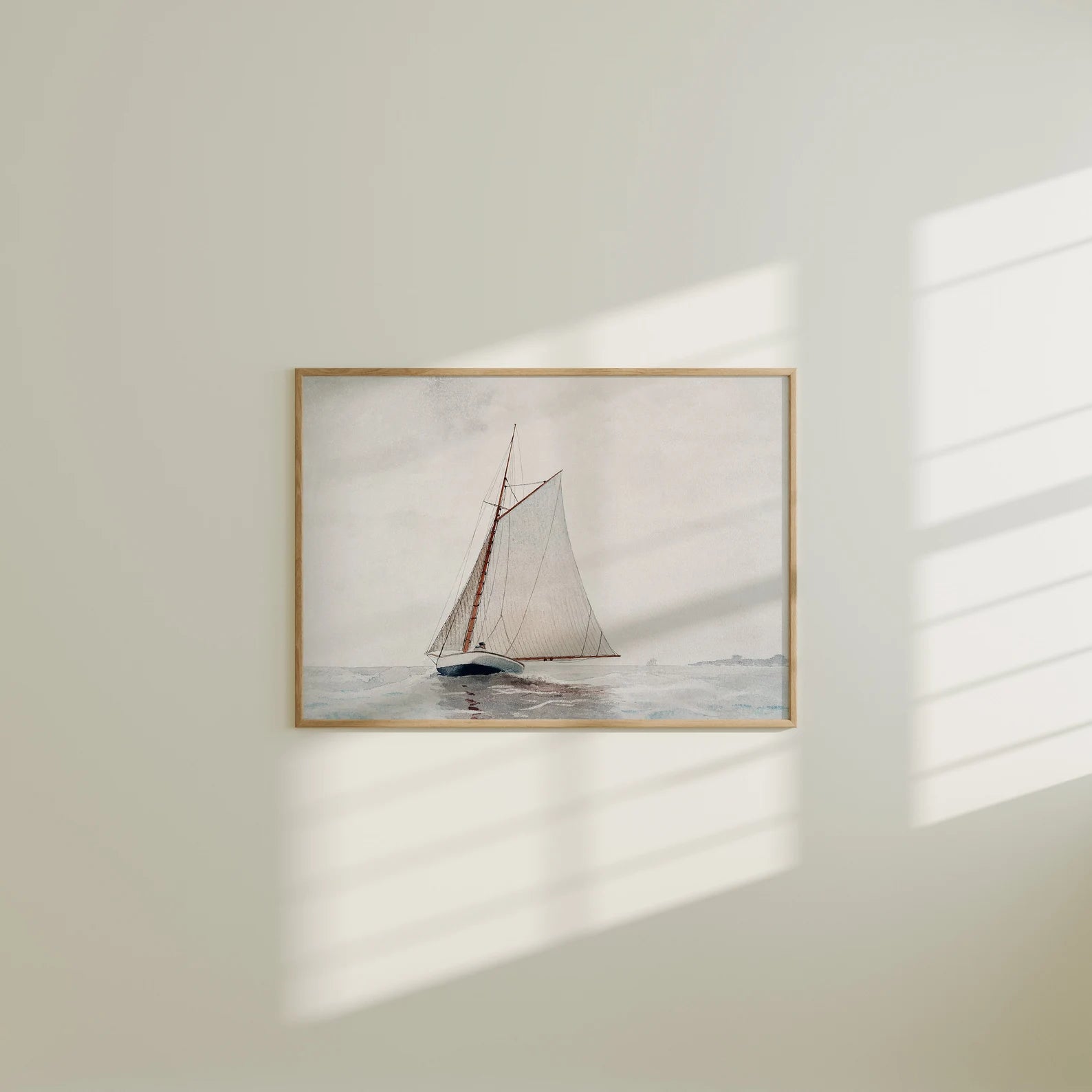 Horizontal 7x5 Wall Frame Mockup With Sunlight