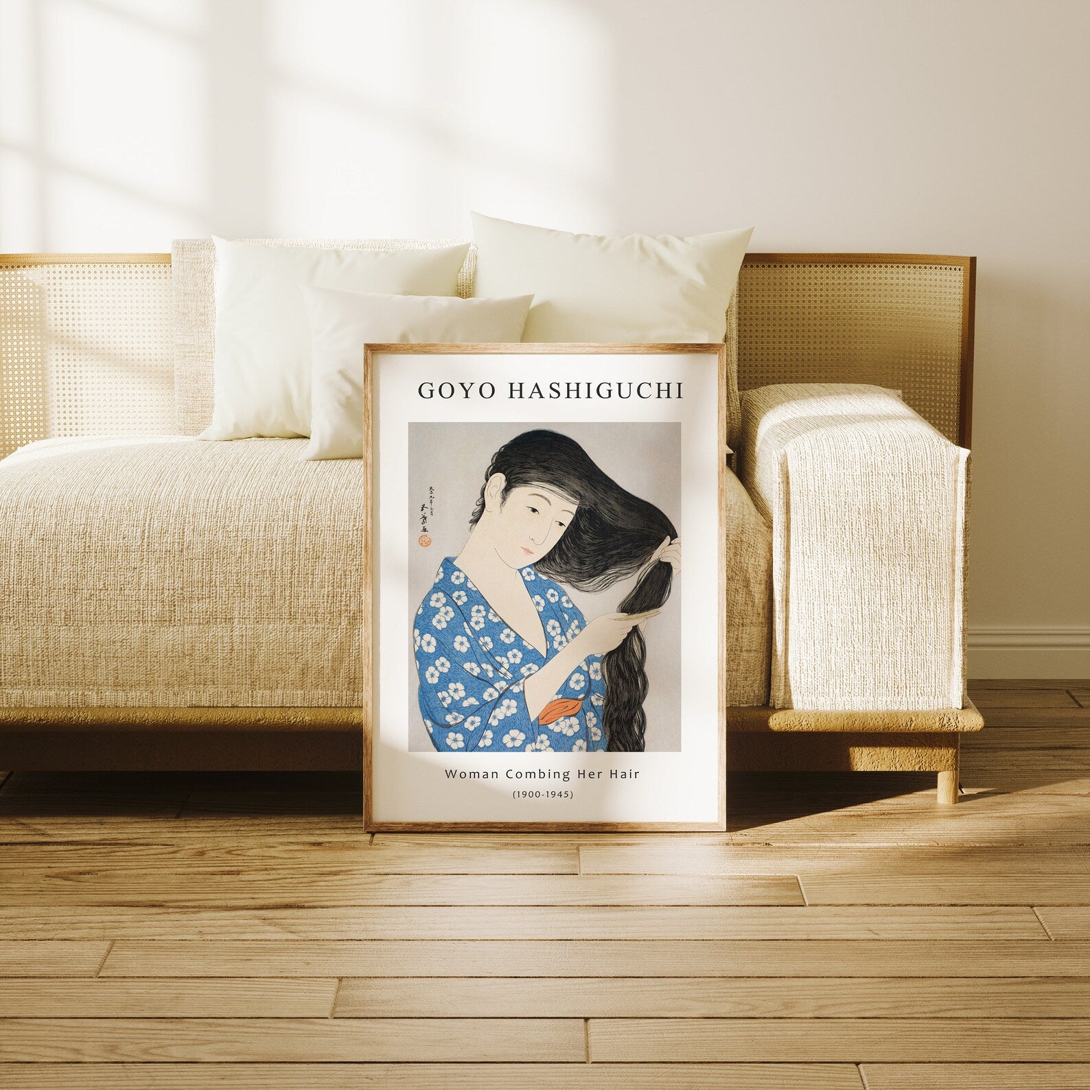 Vertical 5x7 Living Room Frame Mockup With Sunlight