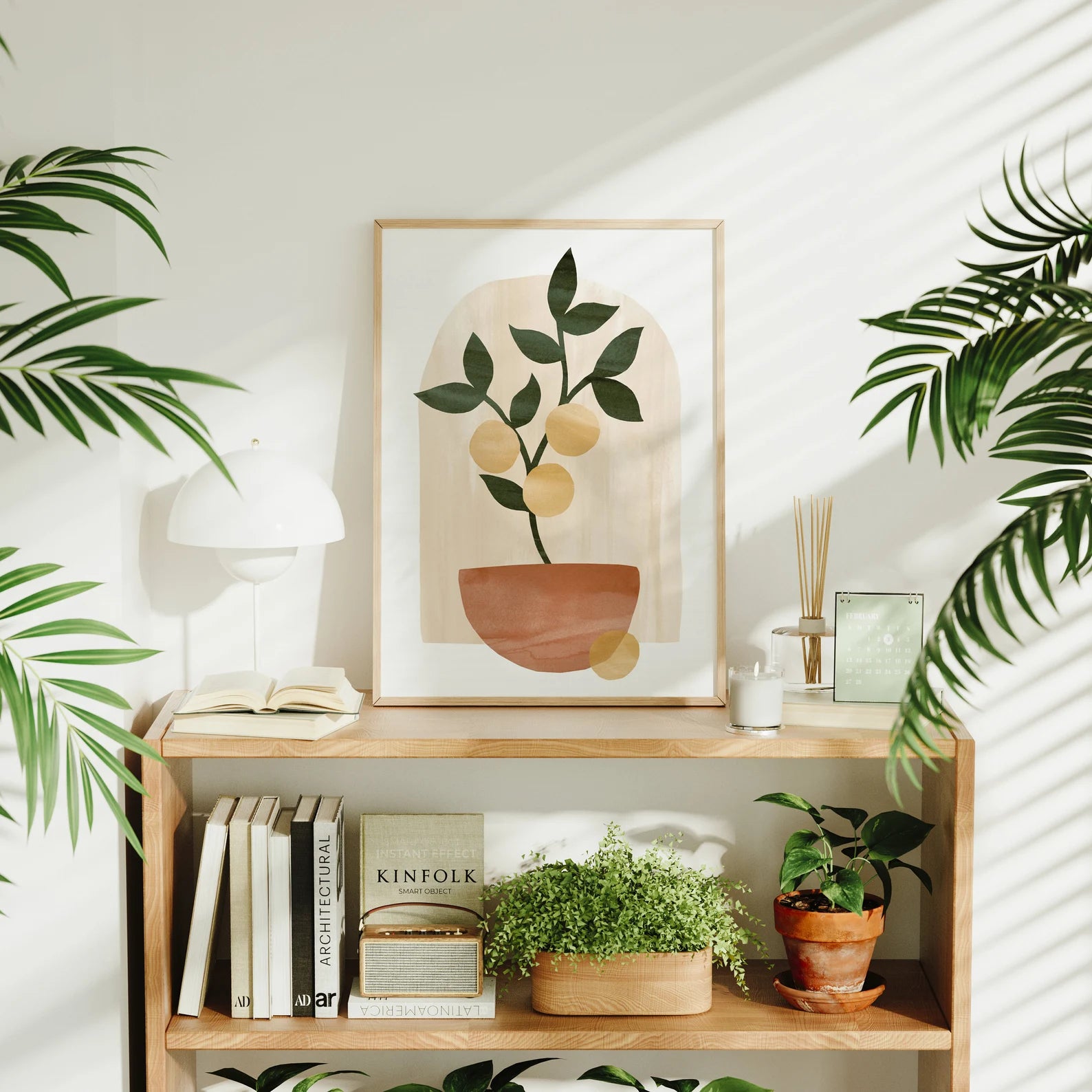 Vertical 5x7 Desk Frame Mockup With Sunlight