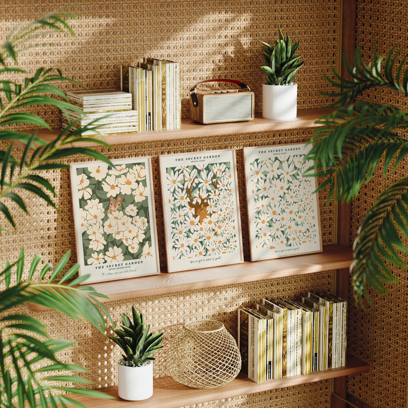 3 Vertical 5x7 Frames Mockup With Sunlight