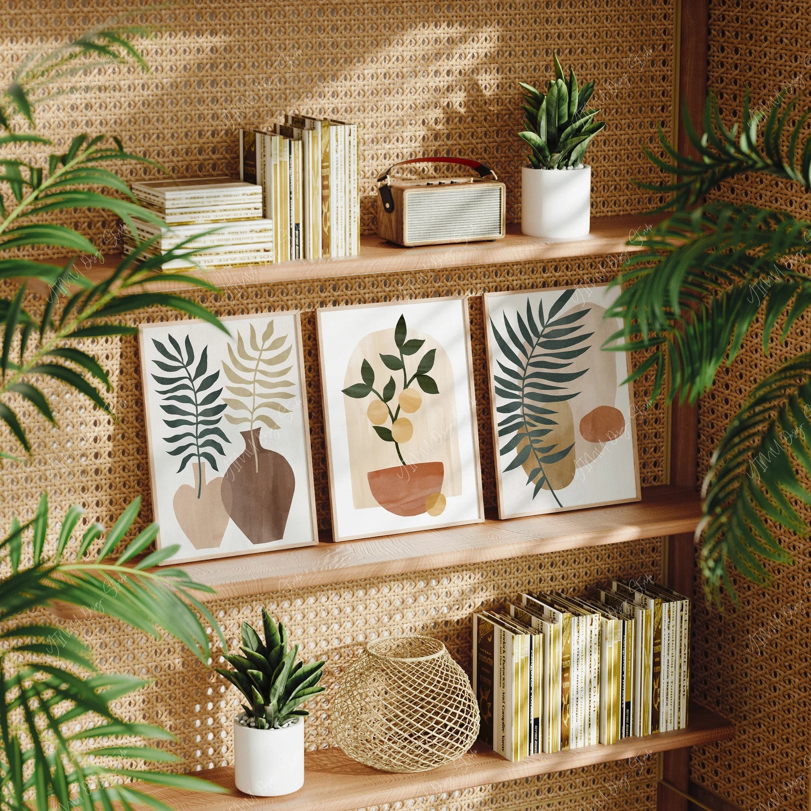 3 Vertical 5x7 Frames Mockup With Sunlight