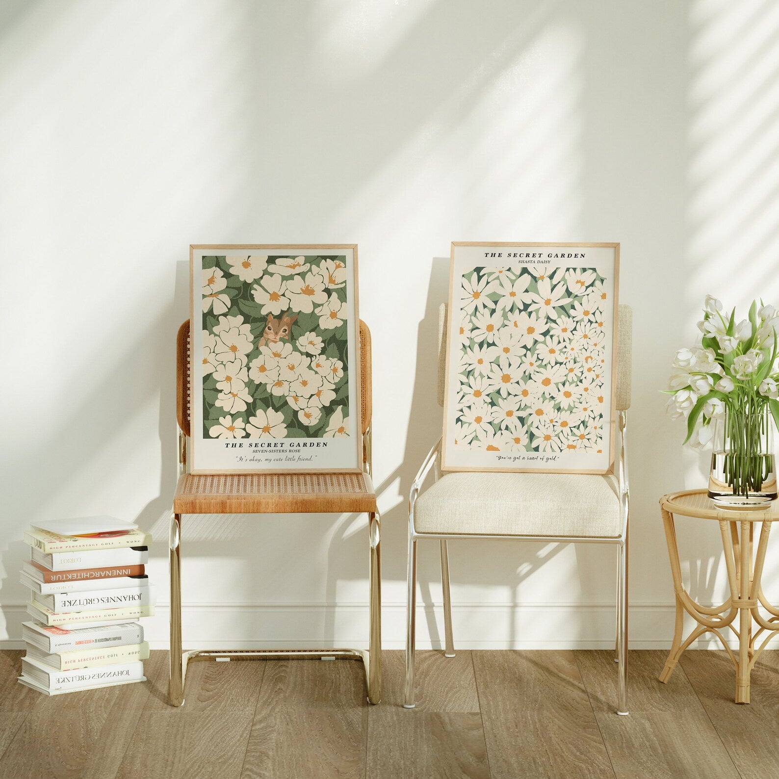 2 Vertical 5x7 Frames Mockup With Sunlight