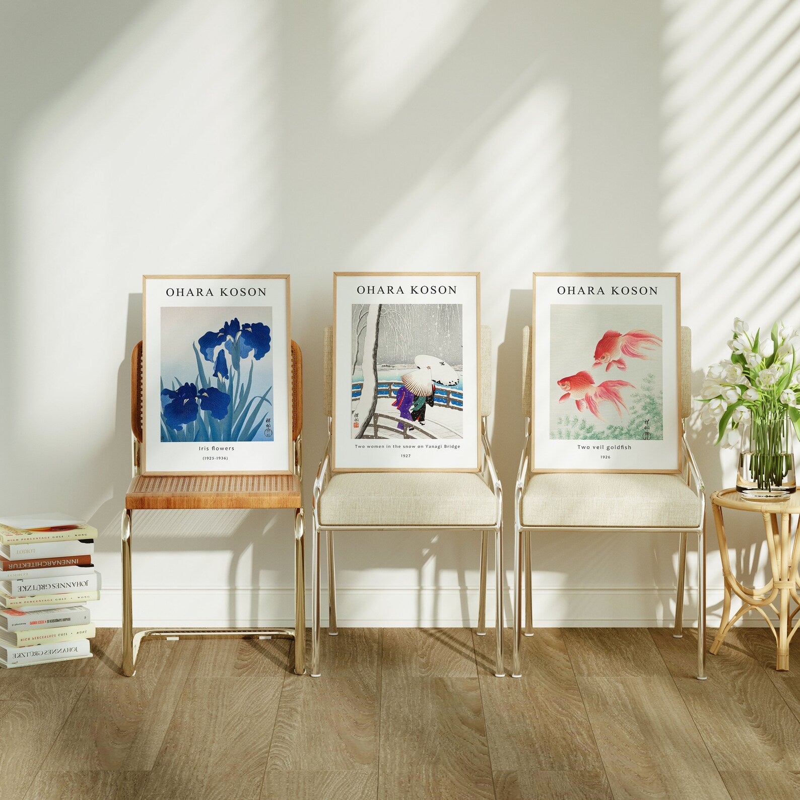 3 Vertical 5x7 Frames Mockup With Sunlight