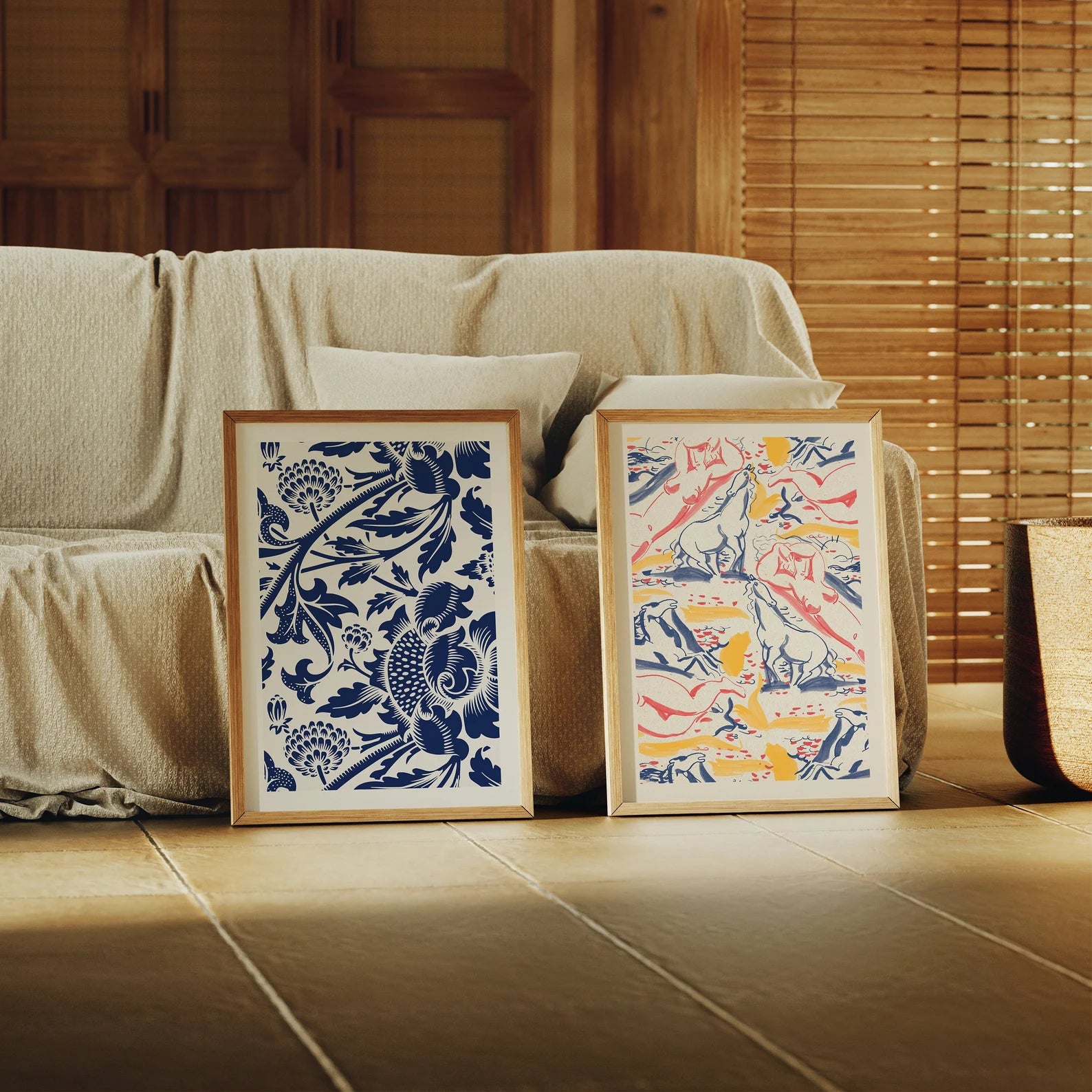 2 Vertical 5x7 Frames Mockup With Sunlight