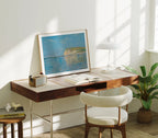 Horizontal 4x3 Desk Frame Mockup With Sunlight