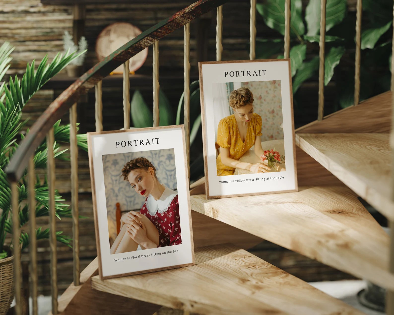 2 Vertical 5x7 Frames Mockup With Sunlight