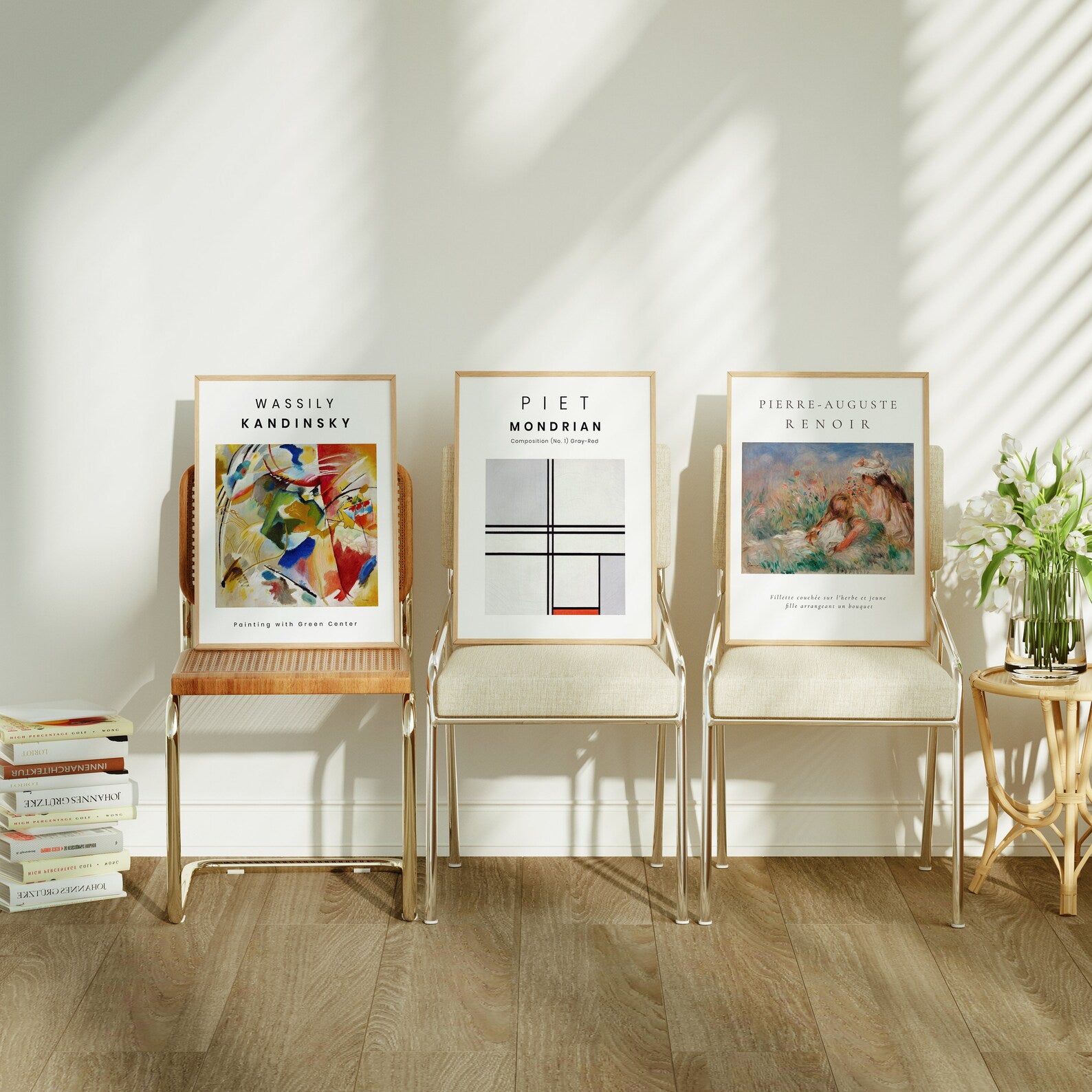 3 Vertical 5x7 Frames Mockup With Sunlight