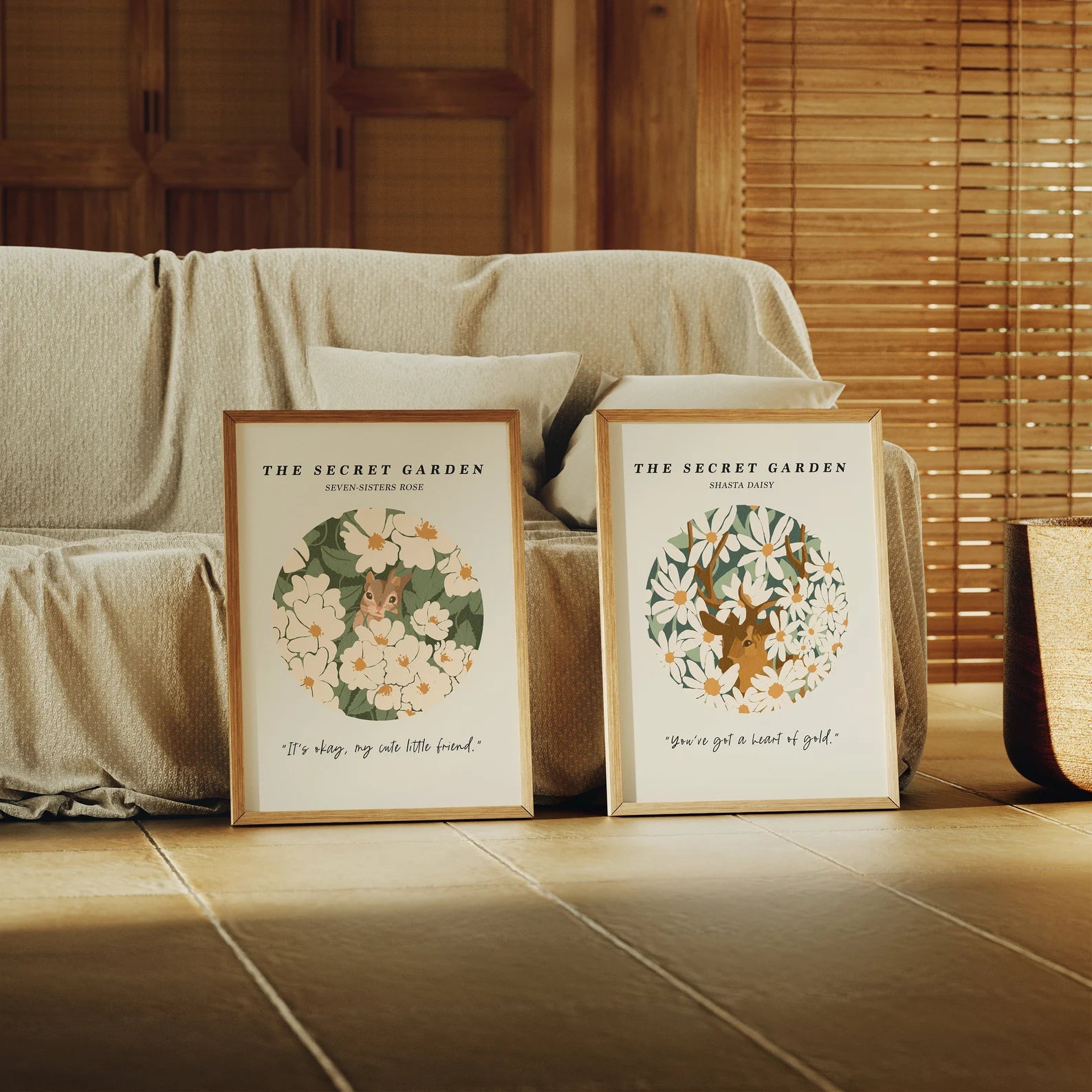 2 Vertical 5x7 Frames Mockup With Sunlight