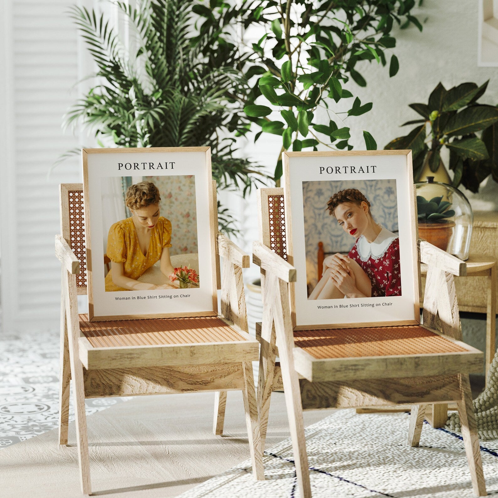 2 Vertical 3x4 Frames Mockup