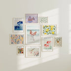 10 Wall Gallery 3x4 Frames Mockup With Sunlight