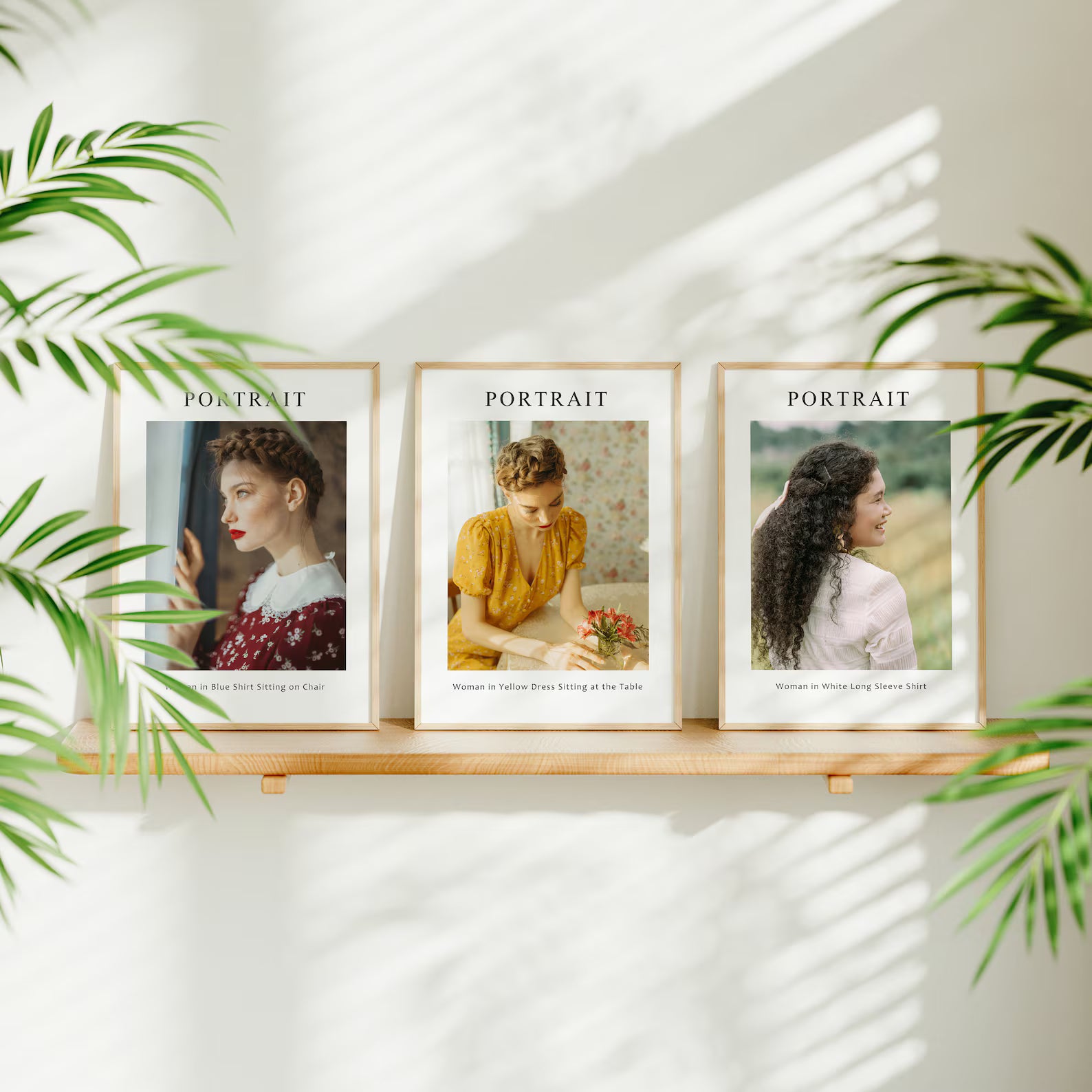 3 Vertical 5x7 Frames Mockup With Sunlight