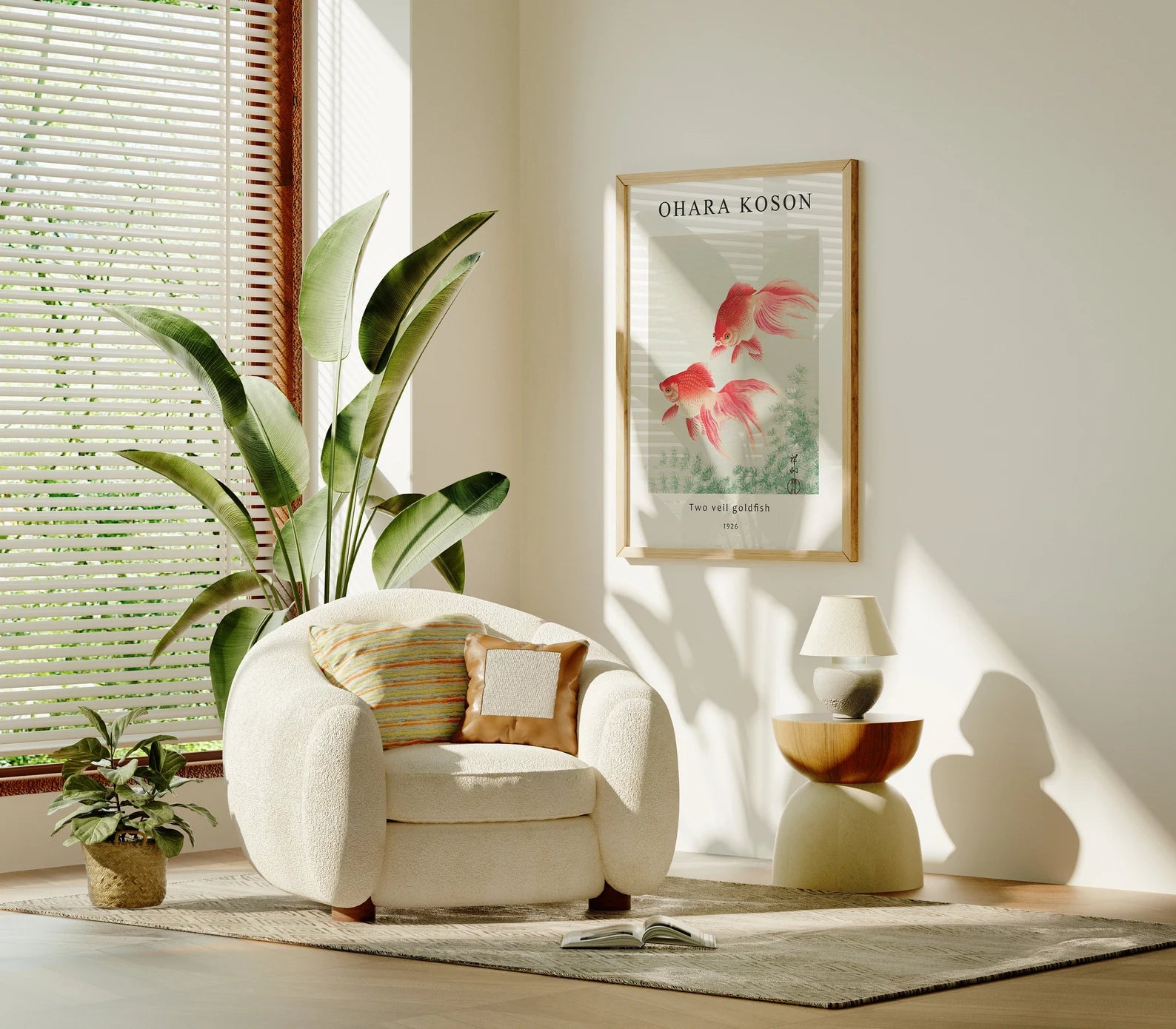 Vertical 3x4 Living Room Frame Mockup With Sunlight