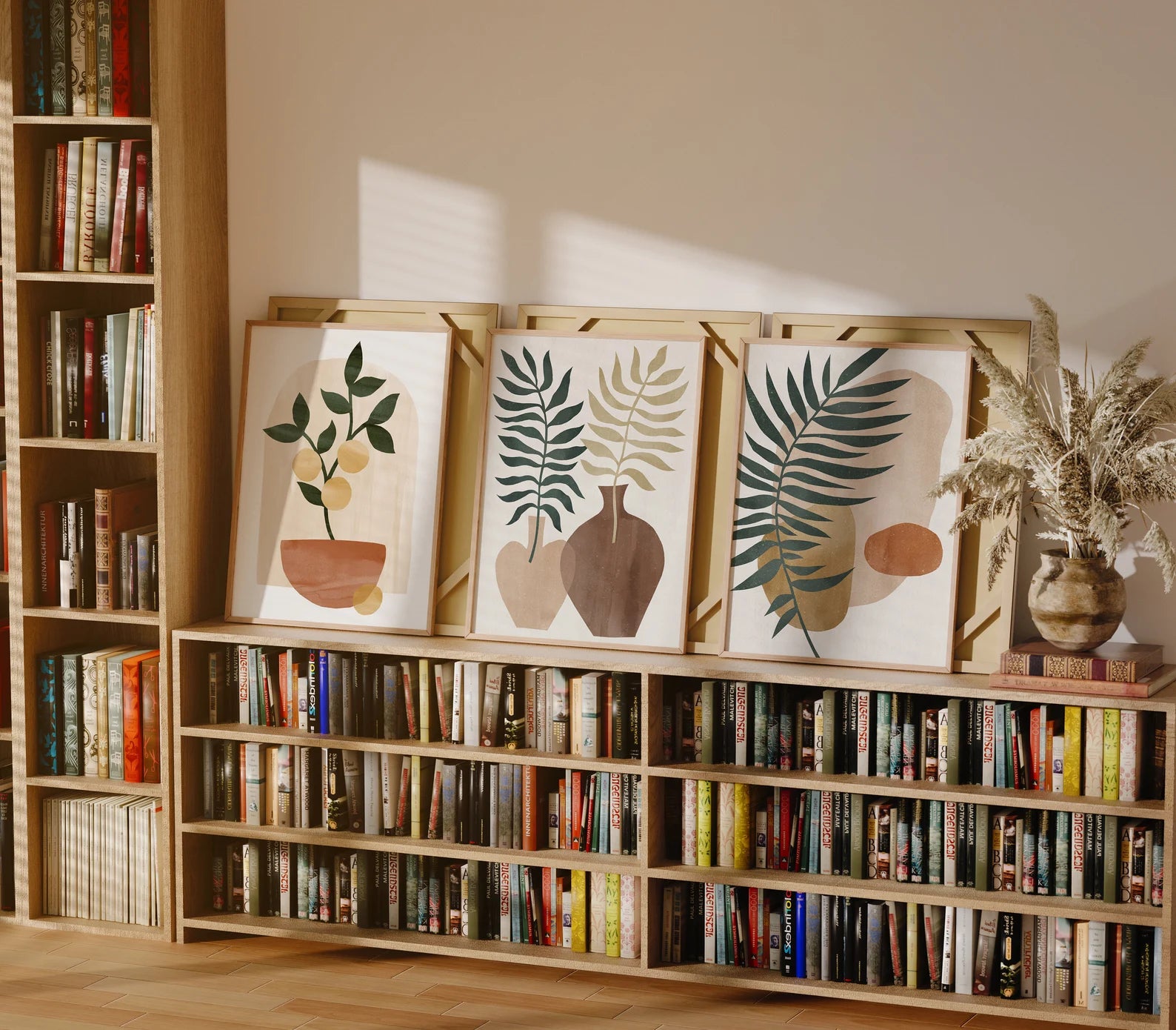 3 Vertical 5x7 Frames Mockup With Sunlight