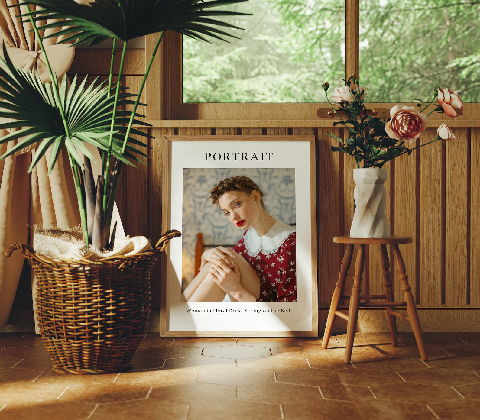 Vertical 3x4 Frame Mockup With Sunlight