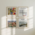 4 Square Wall Frames Mockup With Sunlight