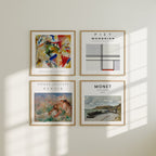 4 Square Wall Frames Mockup With Sunlight