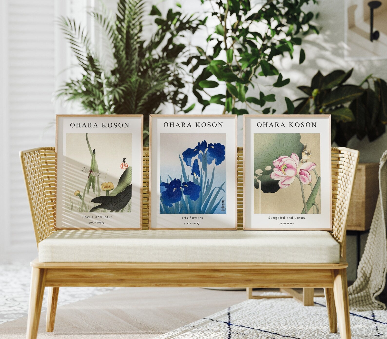 3 Vertical 3x4 Frames Mockup With Sunlight