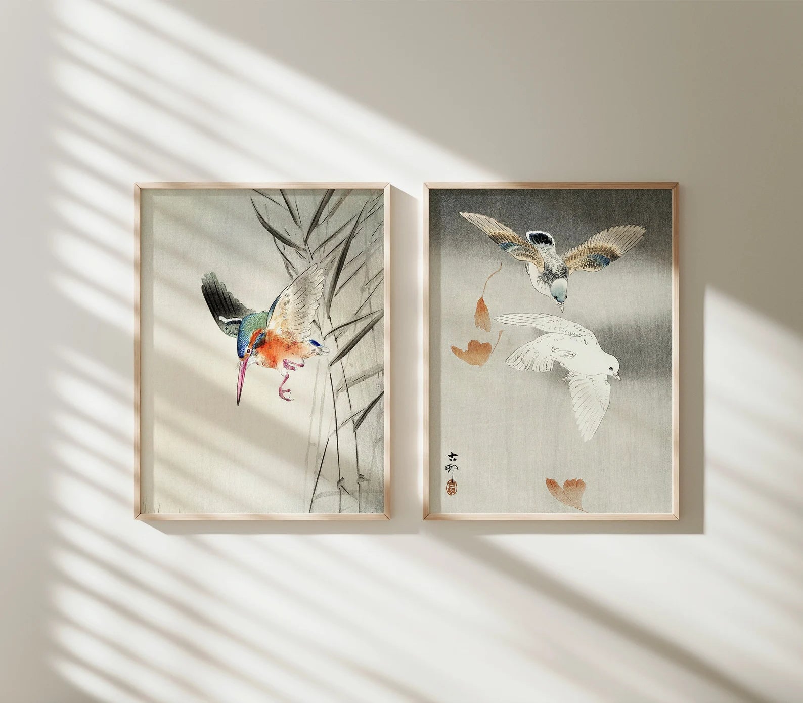 2 Vertical 3x4 Wall Frames Mockup With Sunlight