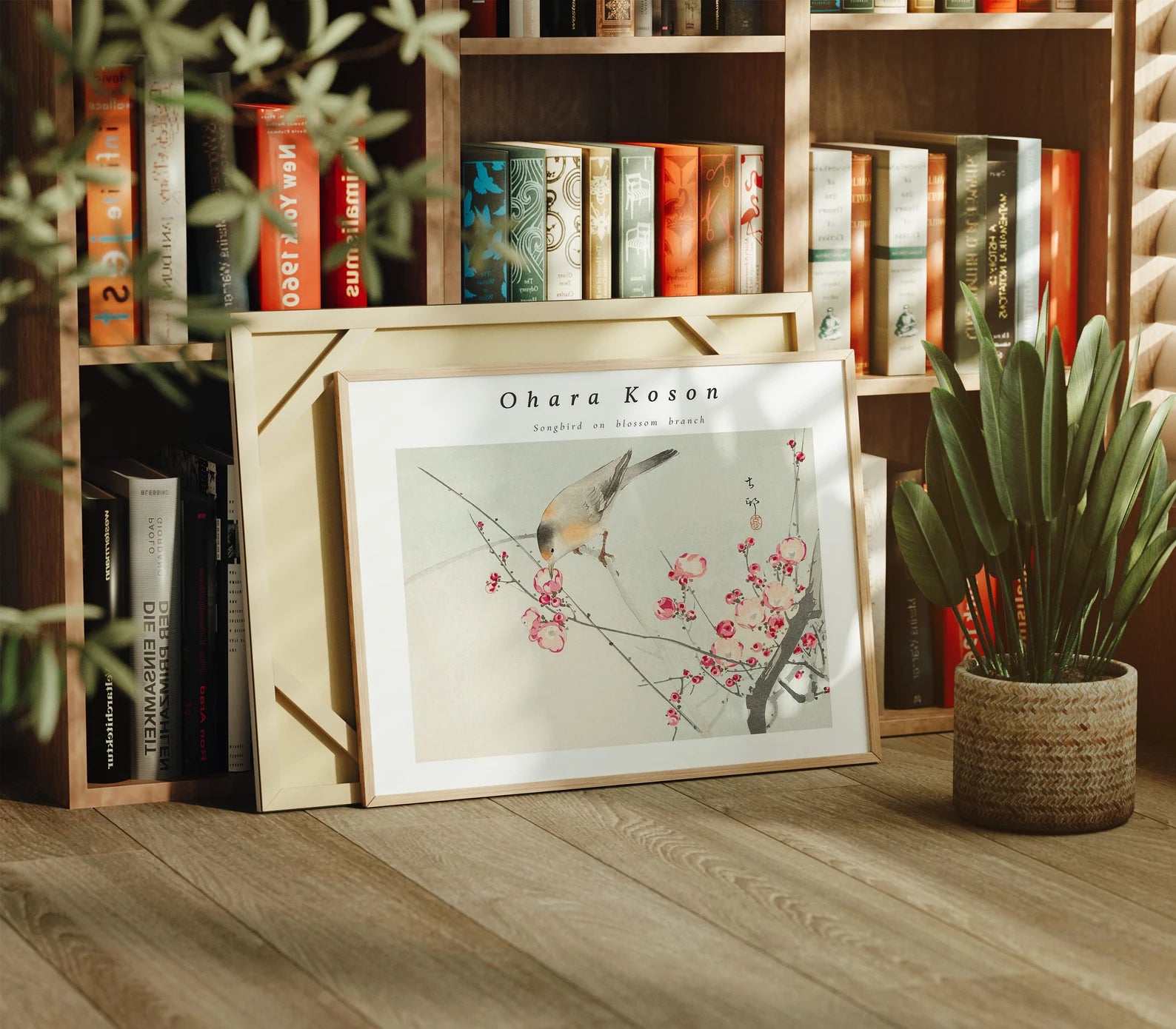 Horizontal 4x3 Library Frame Mockup With Sunlight