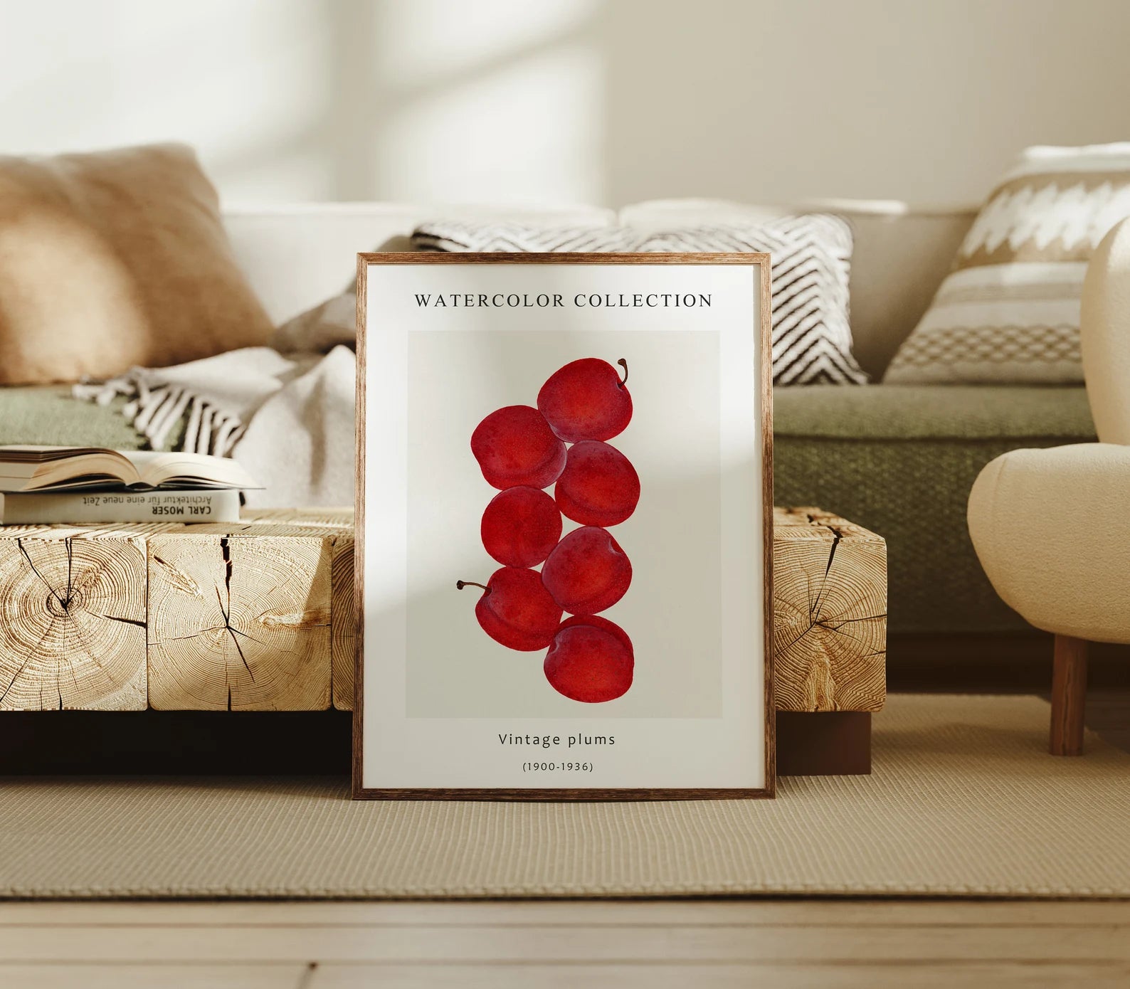 Vertical 3x4 Living Room Frame Mockup With Sunlight