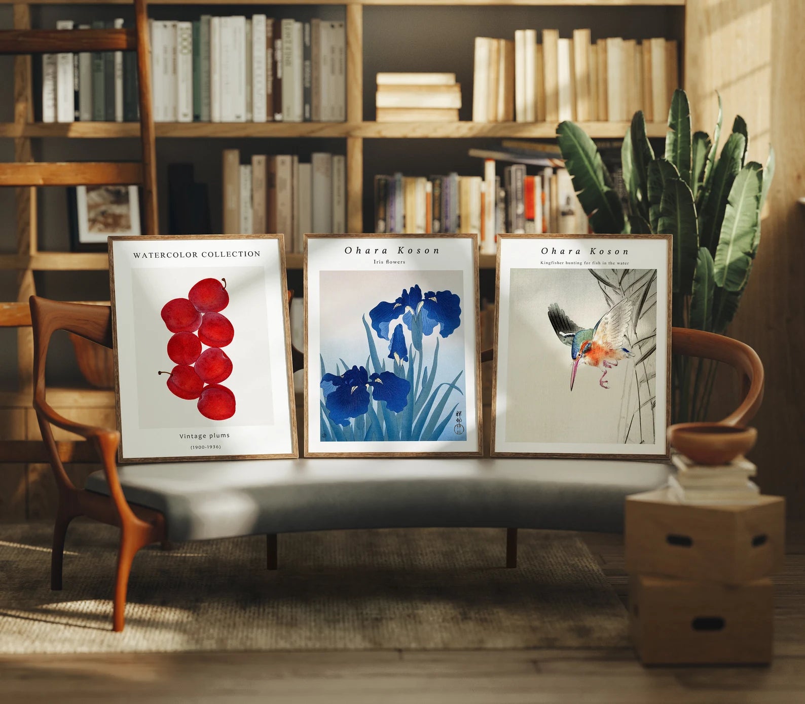 3 Vertical 3x4 Frames Mockup With Sunlight