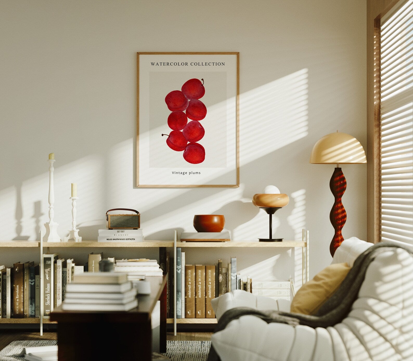 Vertical 3x4 Living Room Wall Frame Mockup With Sunlight