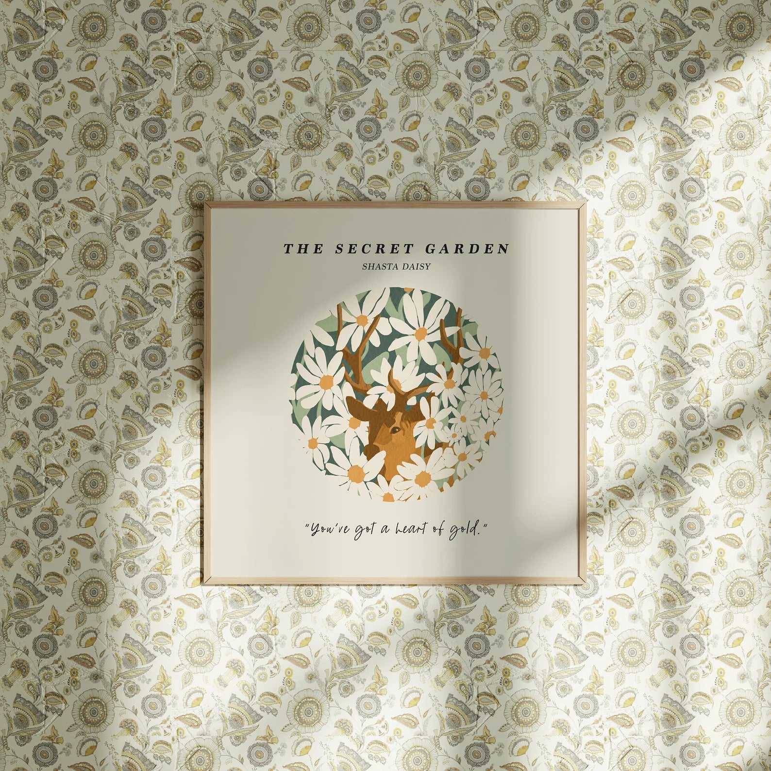 Square Wall Frame Mockup With Sunlight