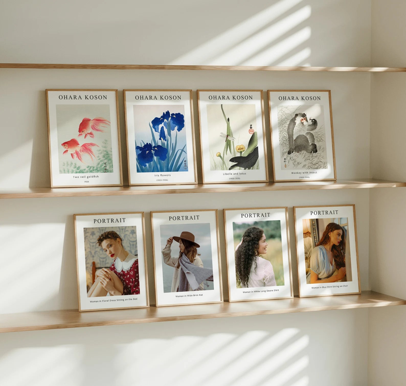 8 Vertical 3x4 Frames Mockup With Sunlight