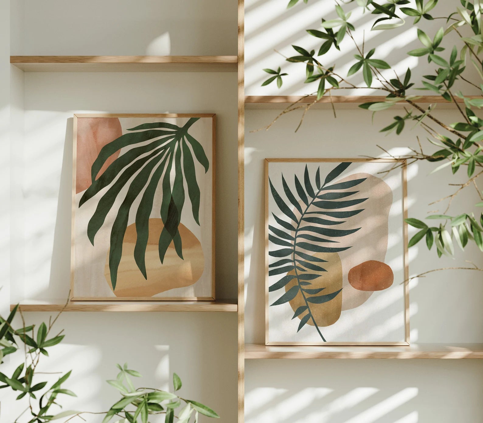 2 Vertical 3x4 Frames Mockup With Sunlight