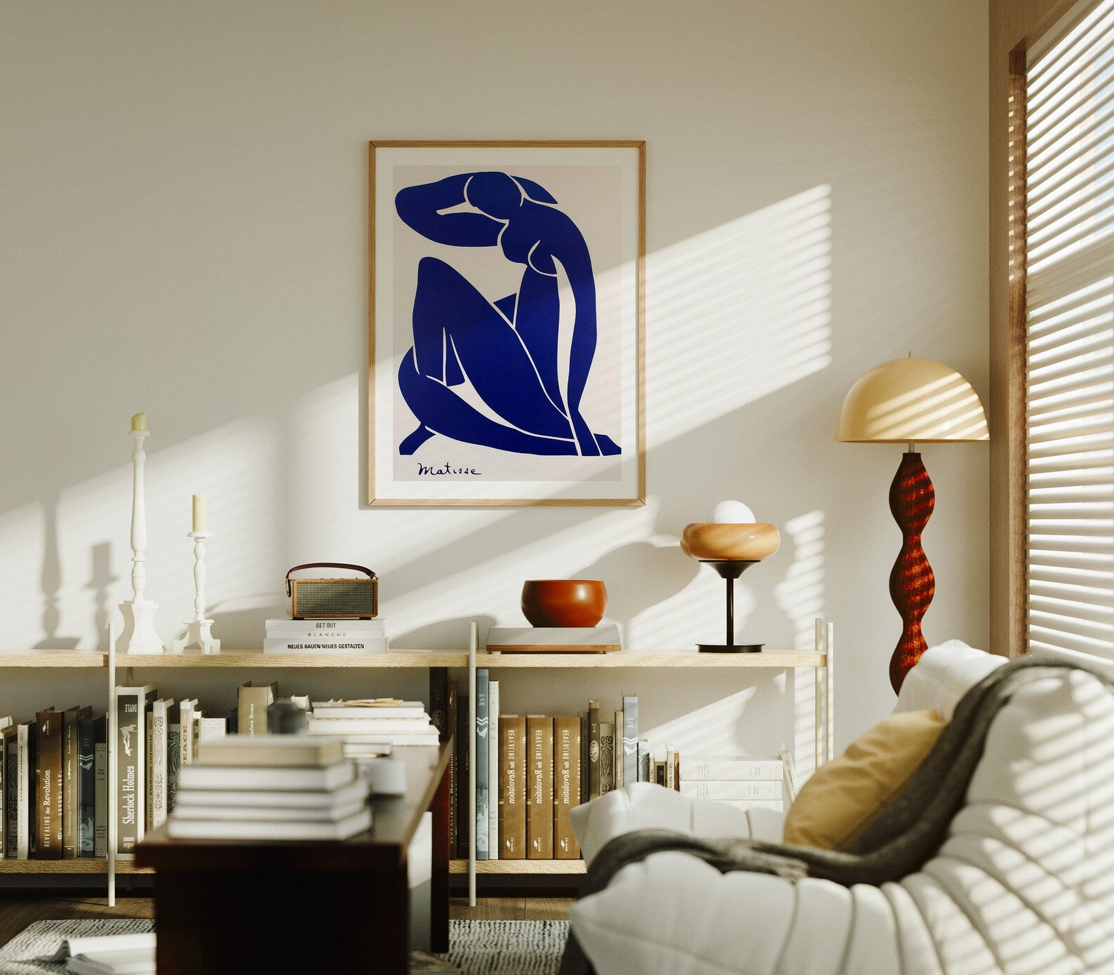 Vertical 3x4 Living Room Wall Frame Mockup With Sunlight