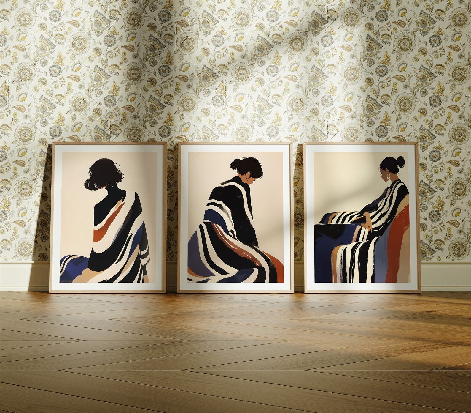 3 Vertical 3x4 Frames Mockup With Sunlight