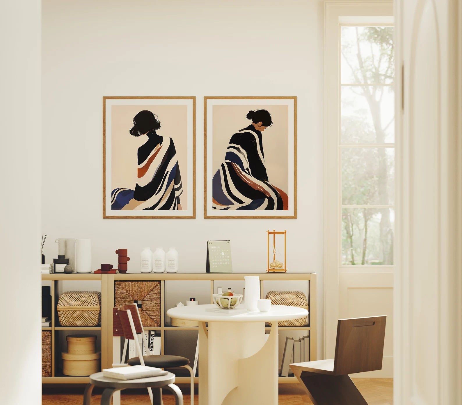 2 Vertical 3x4 Wall Frames Mockup