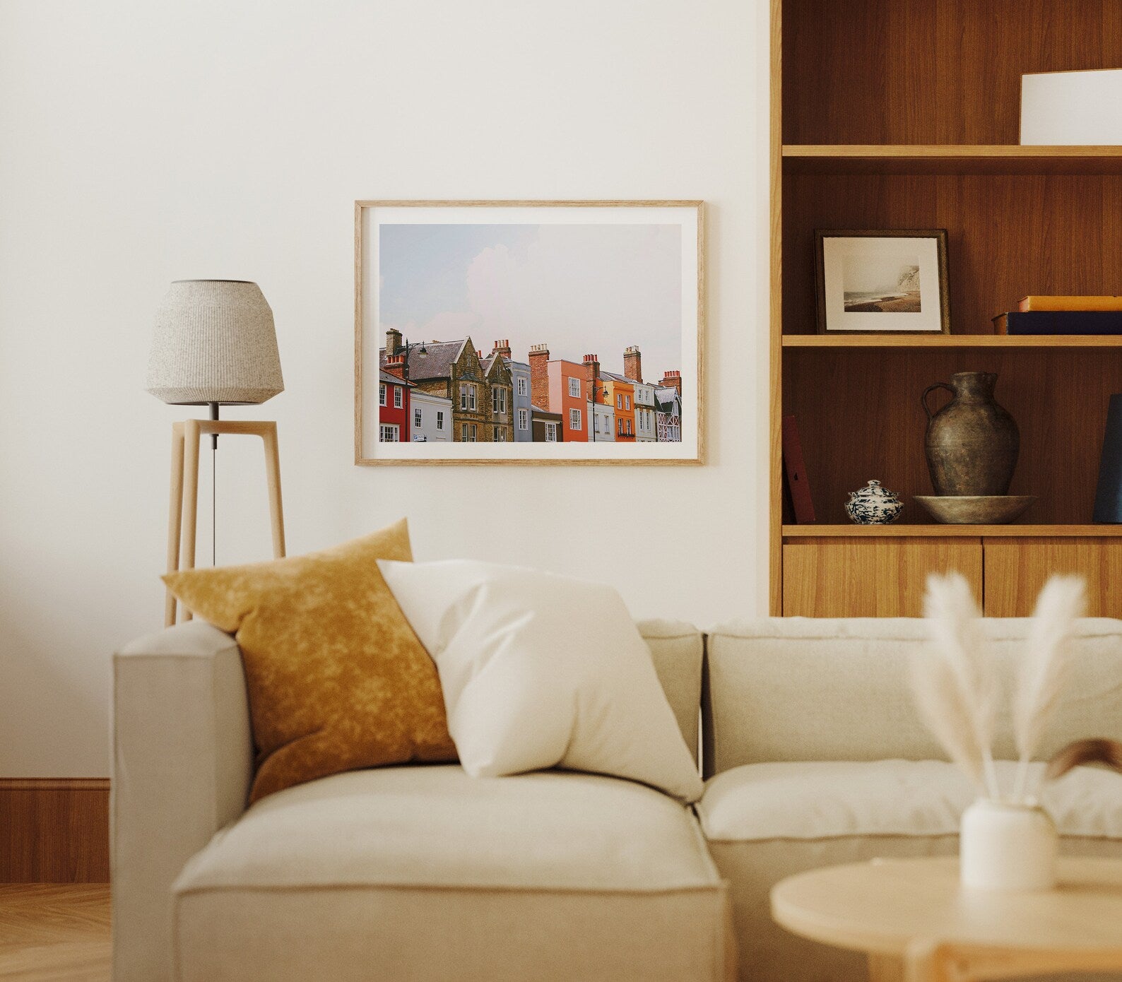 Horizontal 4x3 Living Room Wall Frame Mockup