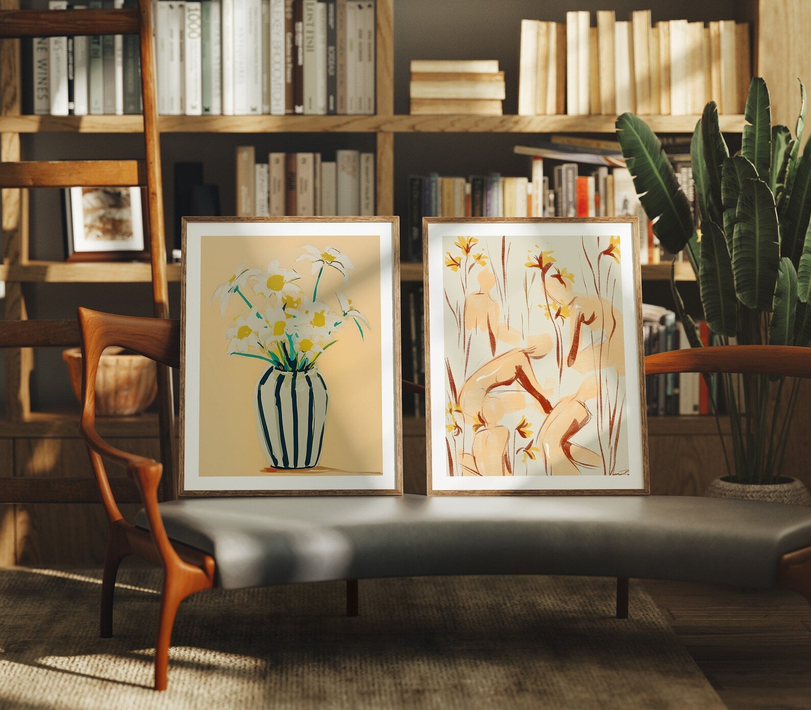 2 Vertical 3x4 Frames Mockup With Sunlight