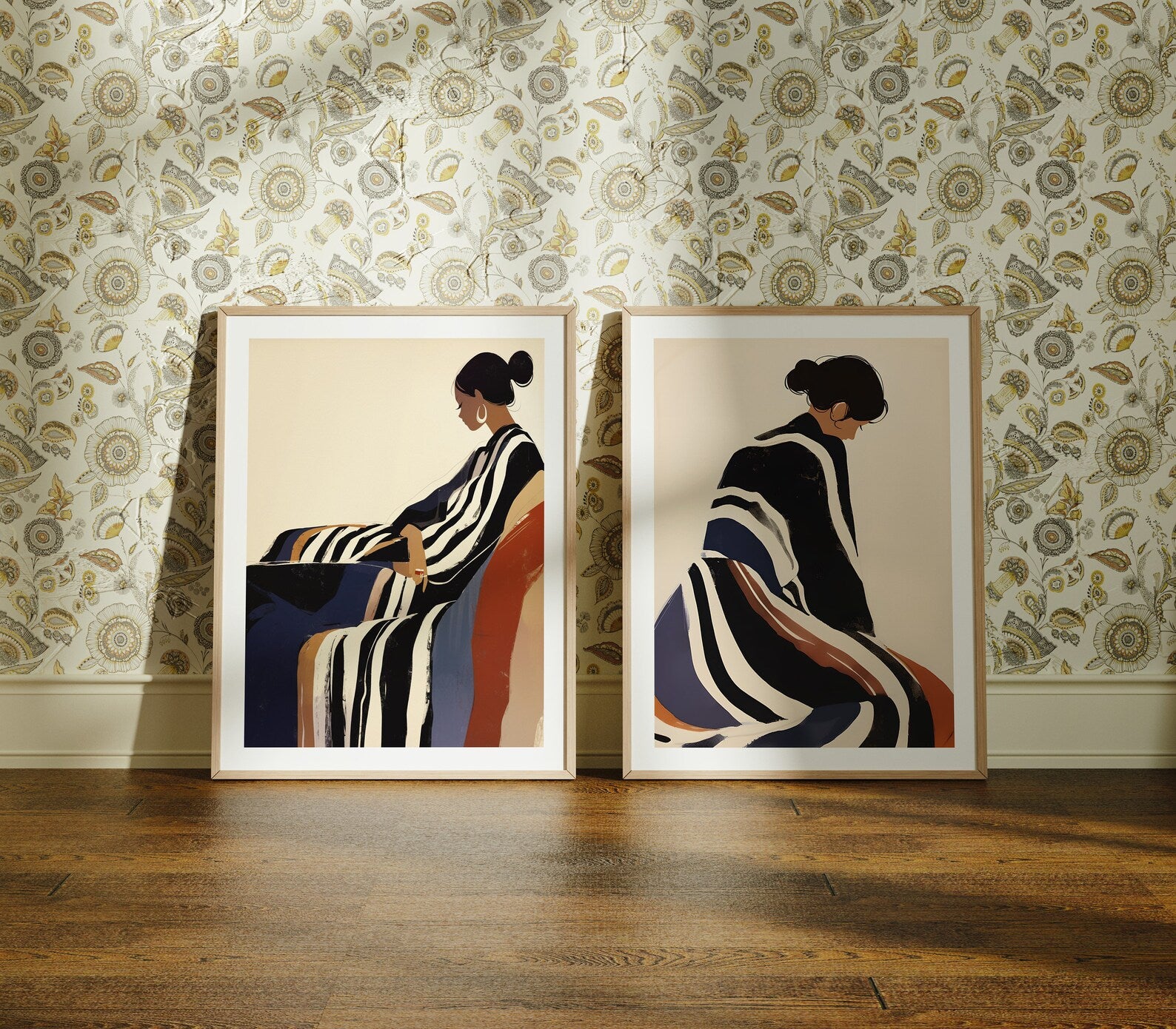 2 Vertical 3x4 Frames Mockup With Sunlight