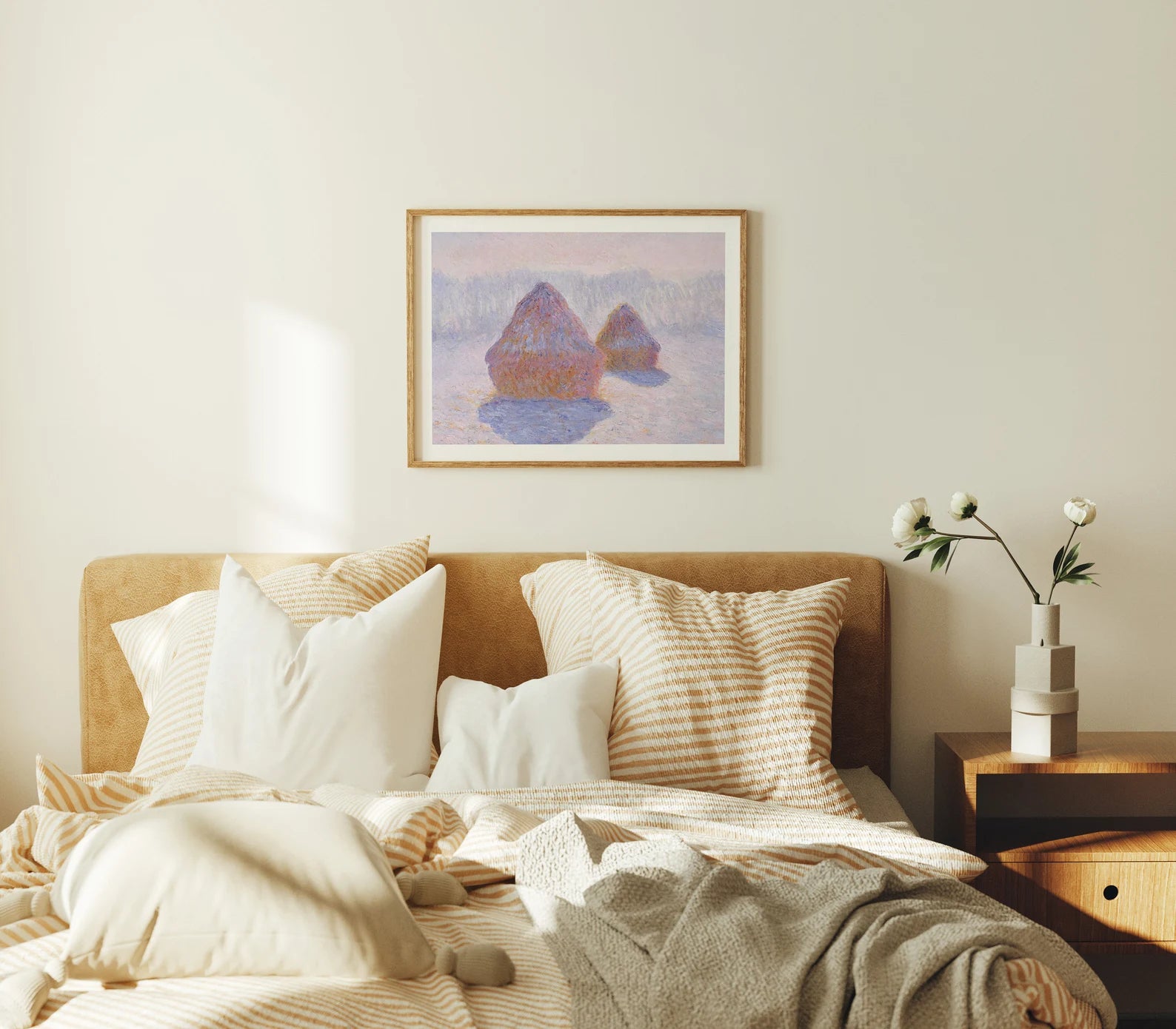 Horizontal 4x3 Bedroom Wall Frame Mockup