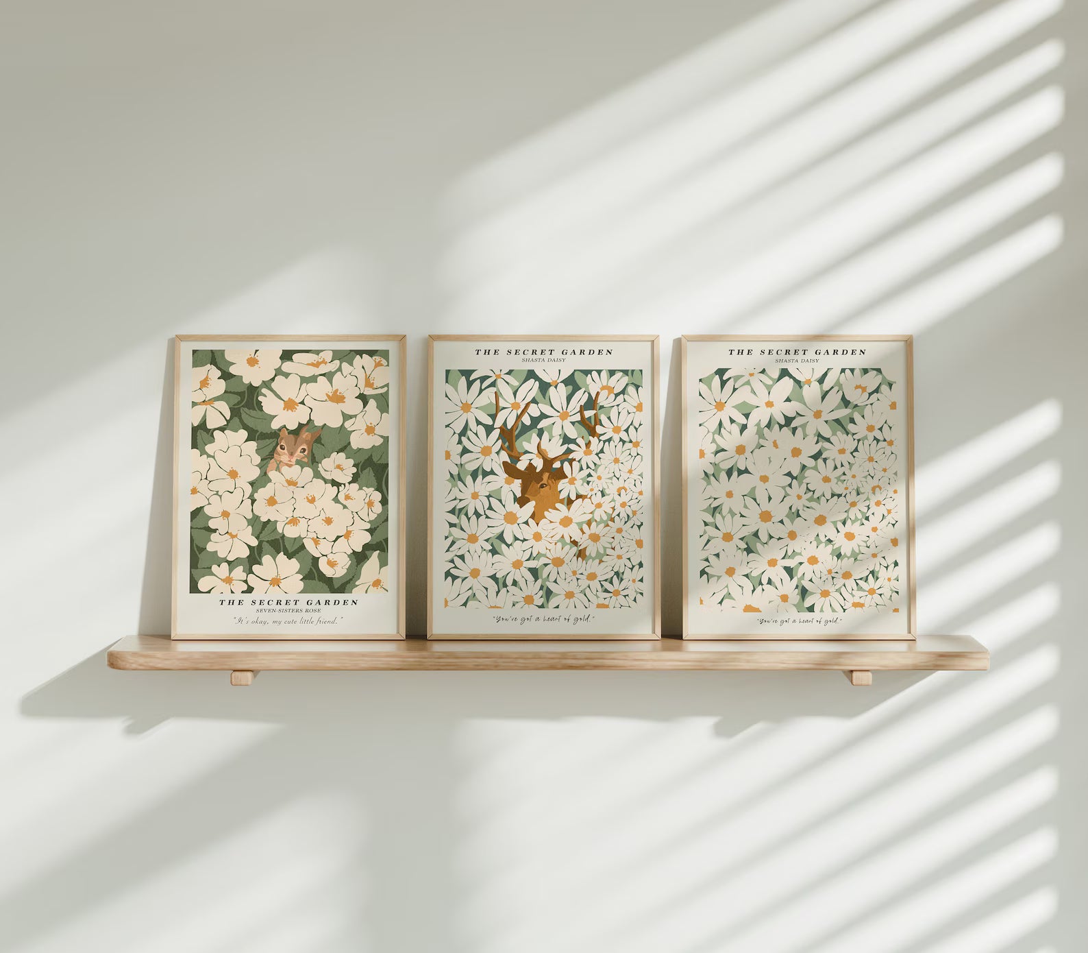 3 Vertical 3x4 Frames Mockup With Sunlight