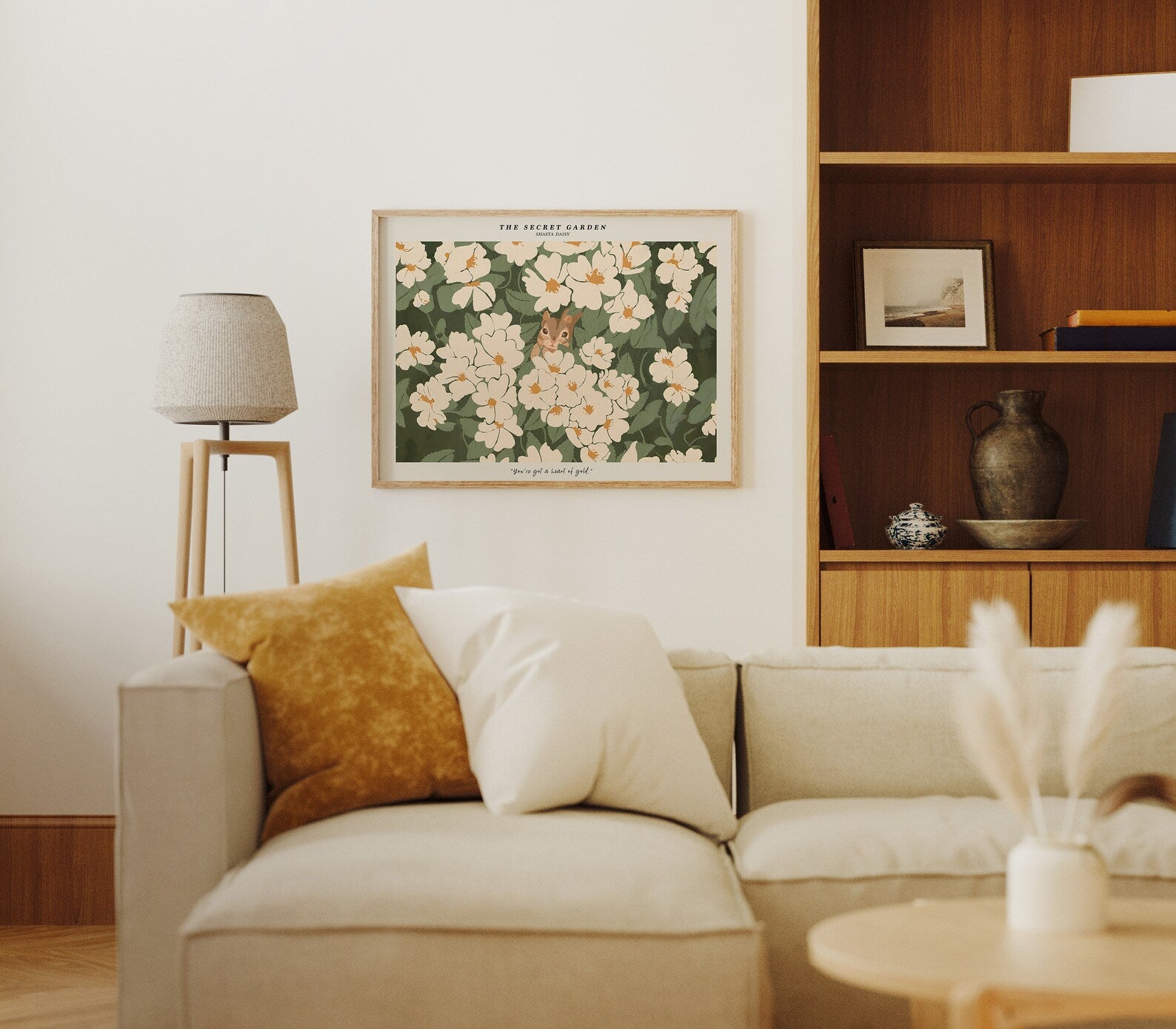 Horizontal 4x3 Living Room Wall Frame Mockup