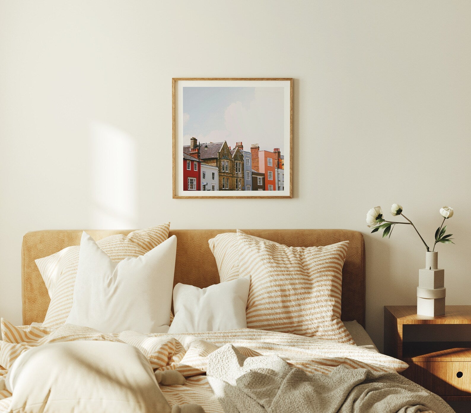 Square Bedroom Wall Frame Mockup