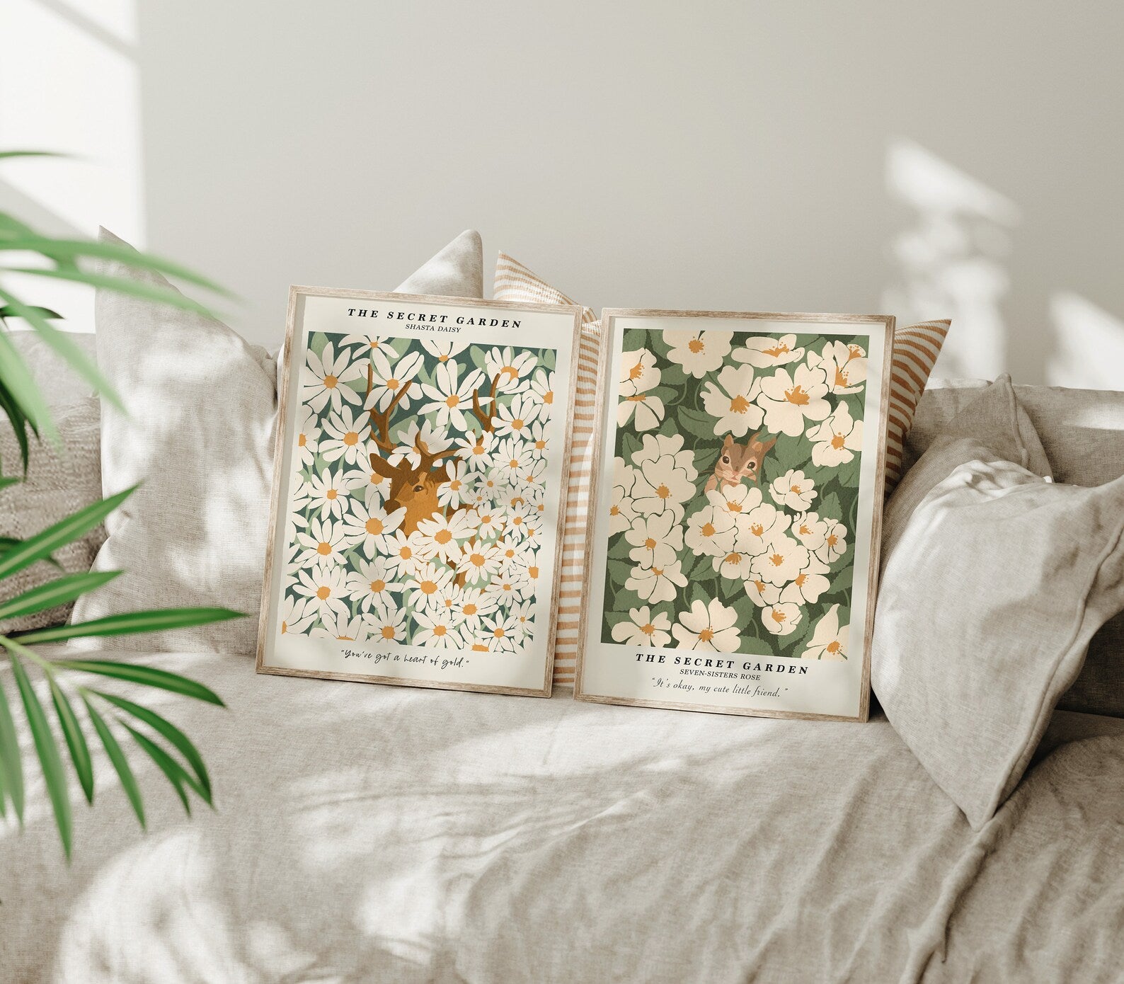 2 Vertical 3x4 Frames Mockup With Sunlight