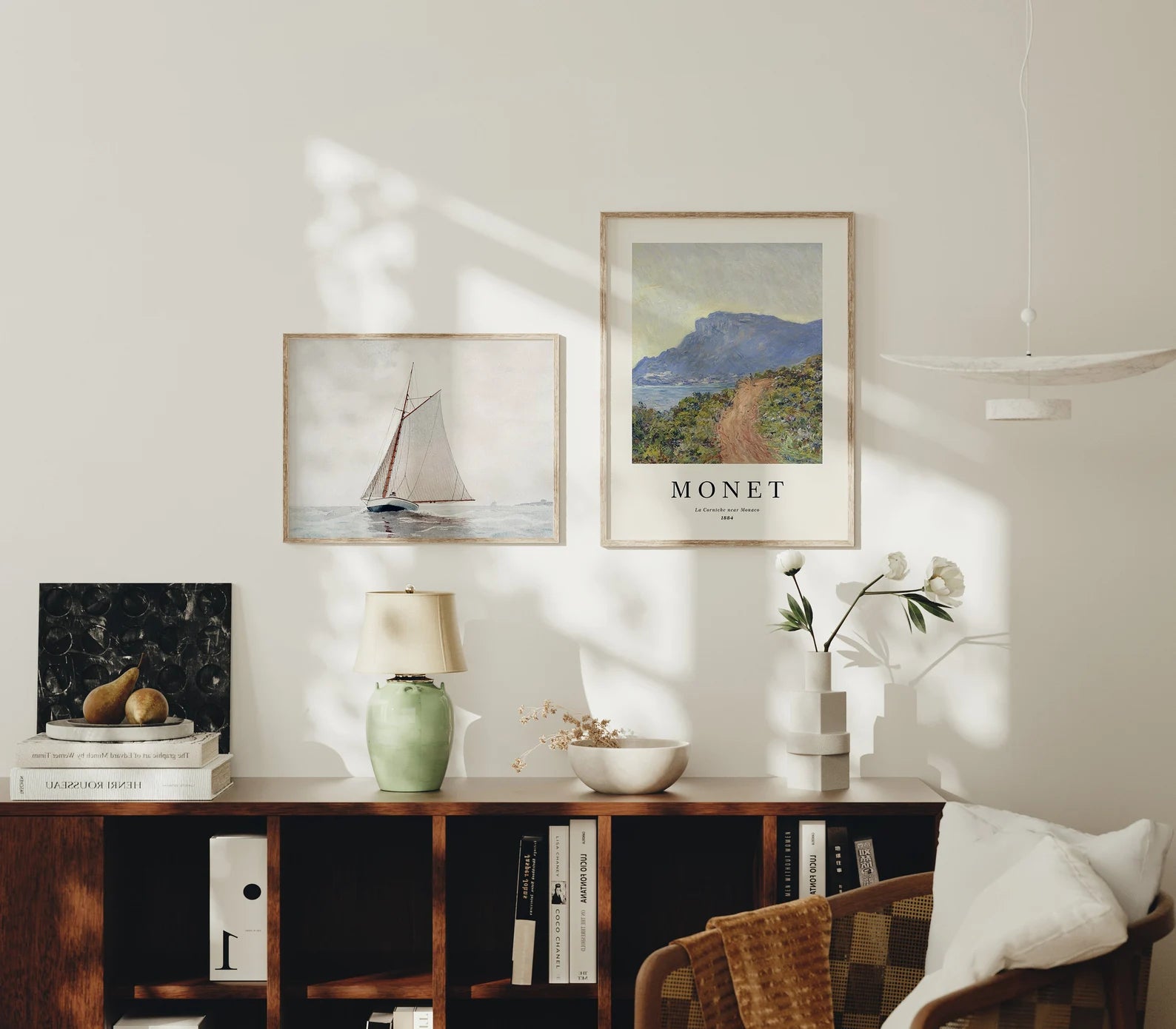 2 Wall 3x4 Frames Mockup With Sunlight