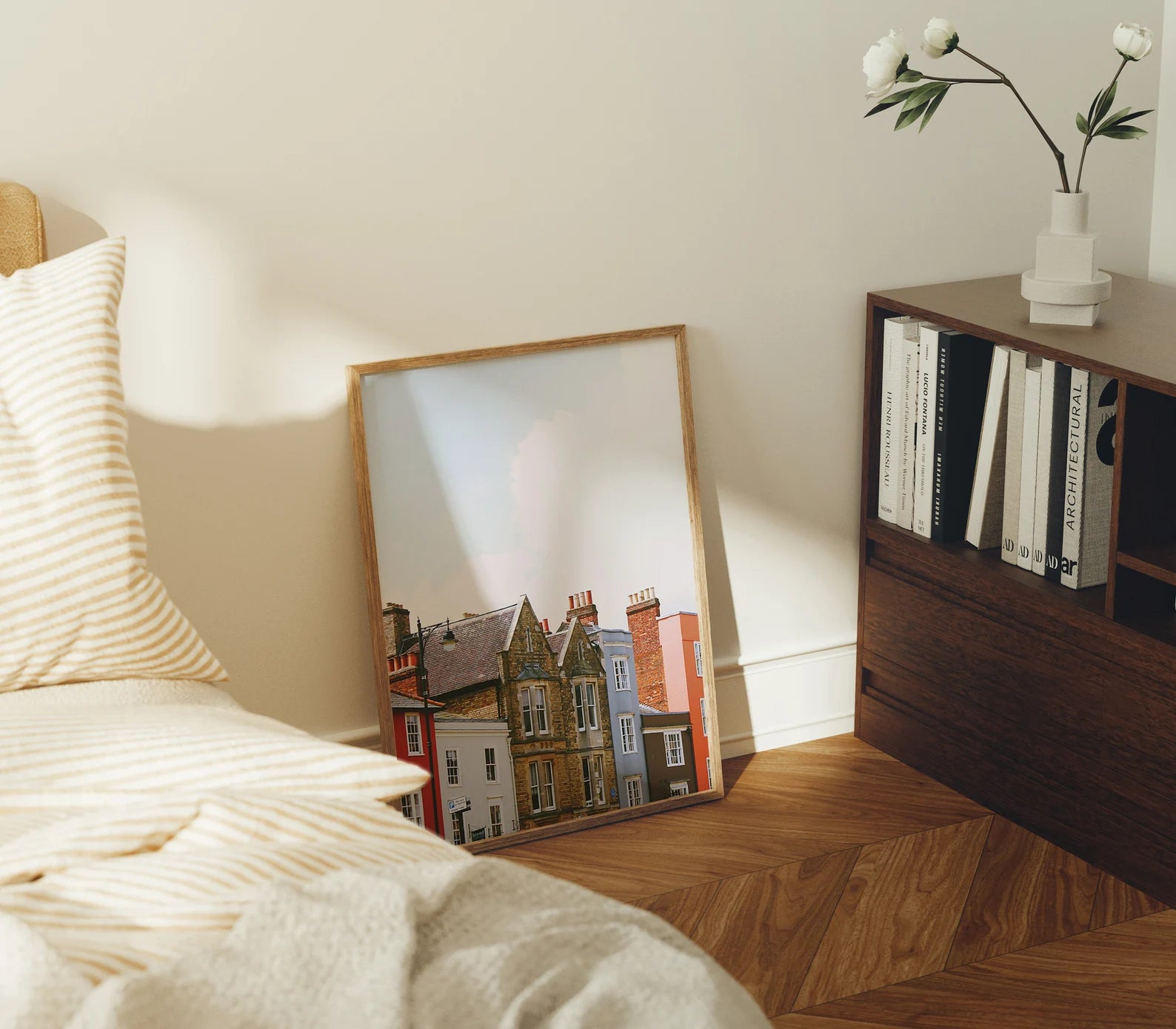 Vertical 3x4 Bedroom Frame Mockup With Sunlight