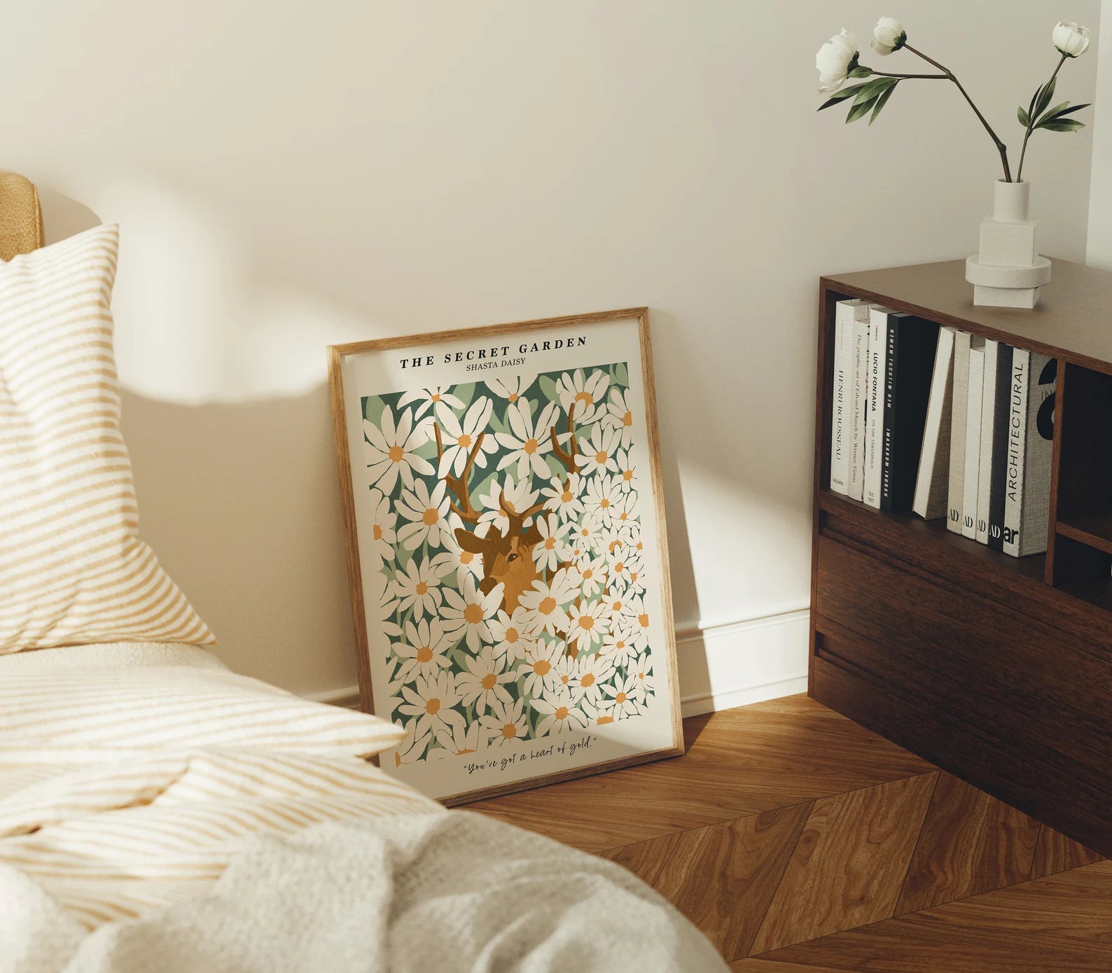 Vertical 3x4 Bedroom Frame Mockup With Sunlight